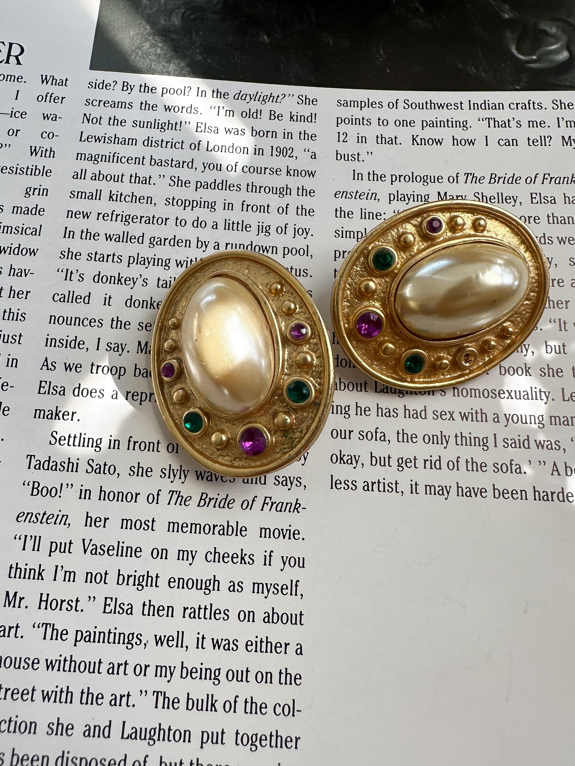 Opulent Jewel- Toned Medallion Earrings|Vintage Baazaar 