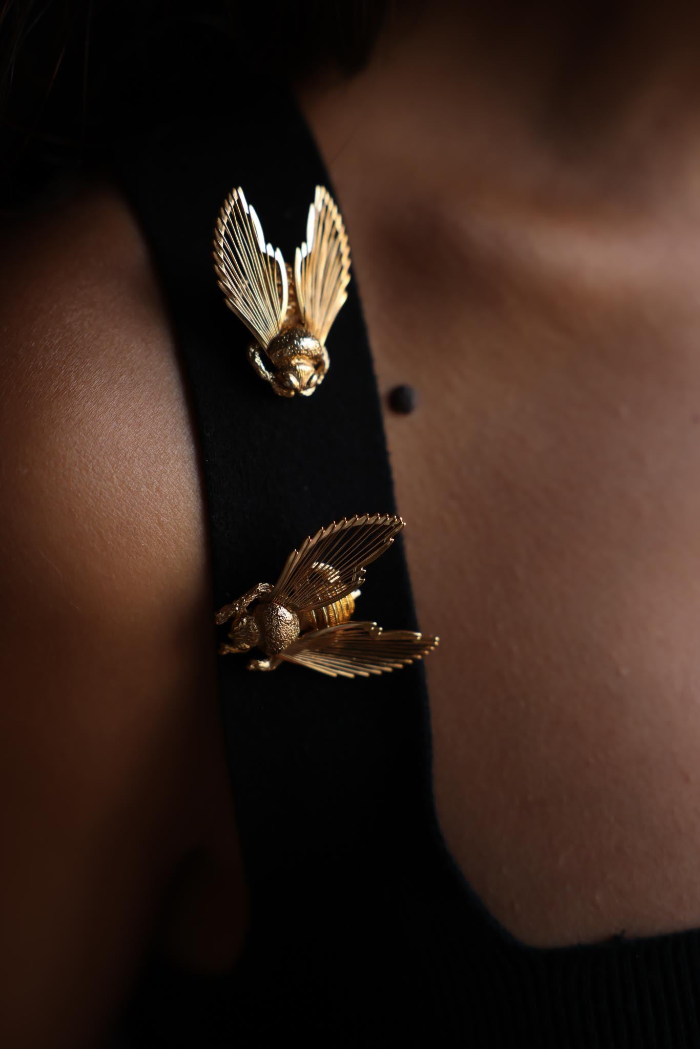 Monet Bee Brooch with Textured Wings|Vintage Baazaar 
