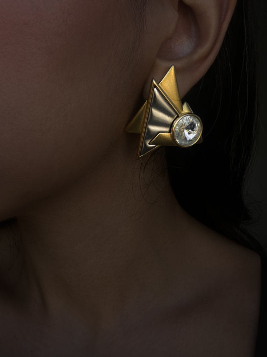 Lady Remington Rivoli Crystal Triangle Earrings