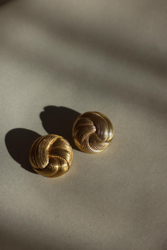 Brushed Gold Knot Clip-On Earrings