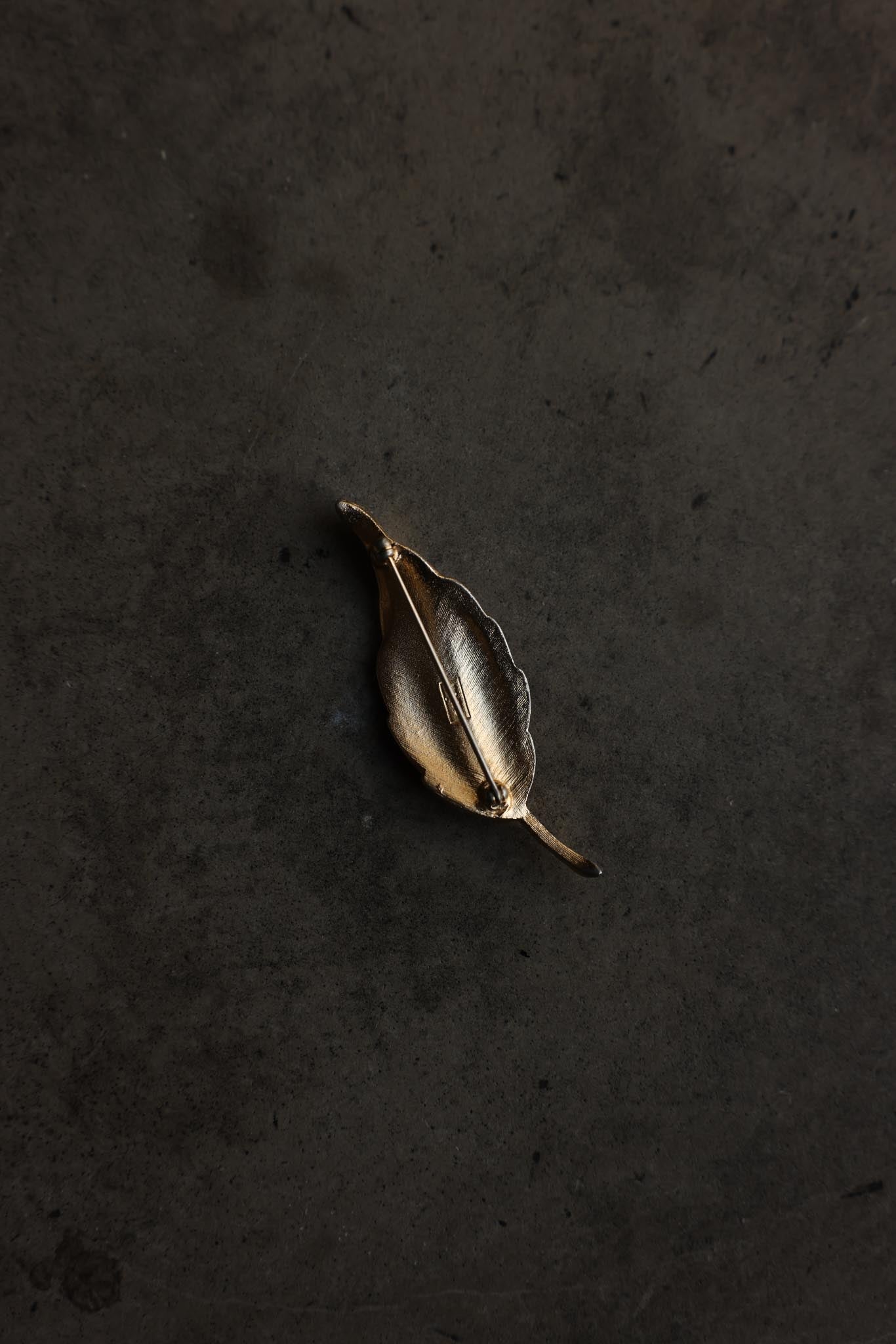 Gold-Tone Leaf Brooch