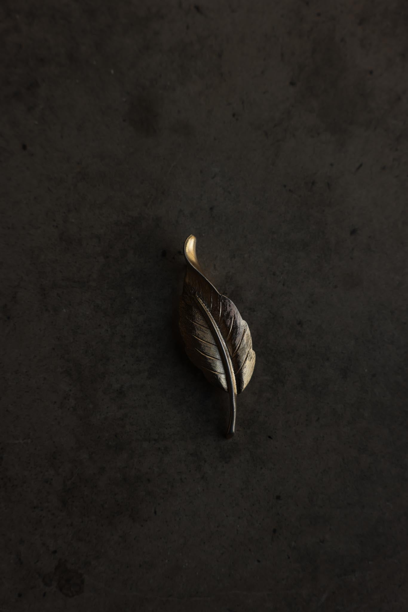 Gold-Tone Leaf Brooch