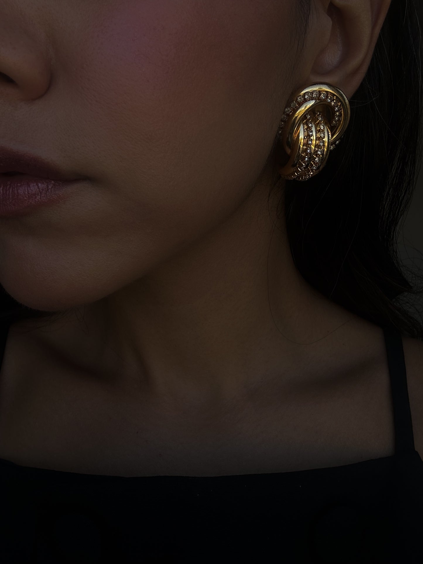 Kirks Folly Gold tone Knot Earrings|Vintage Baazaar 