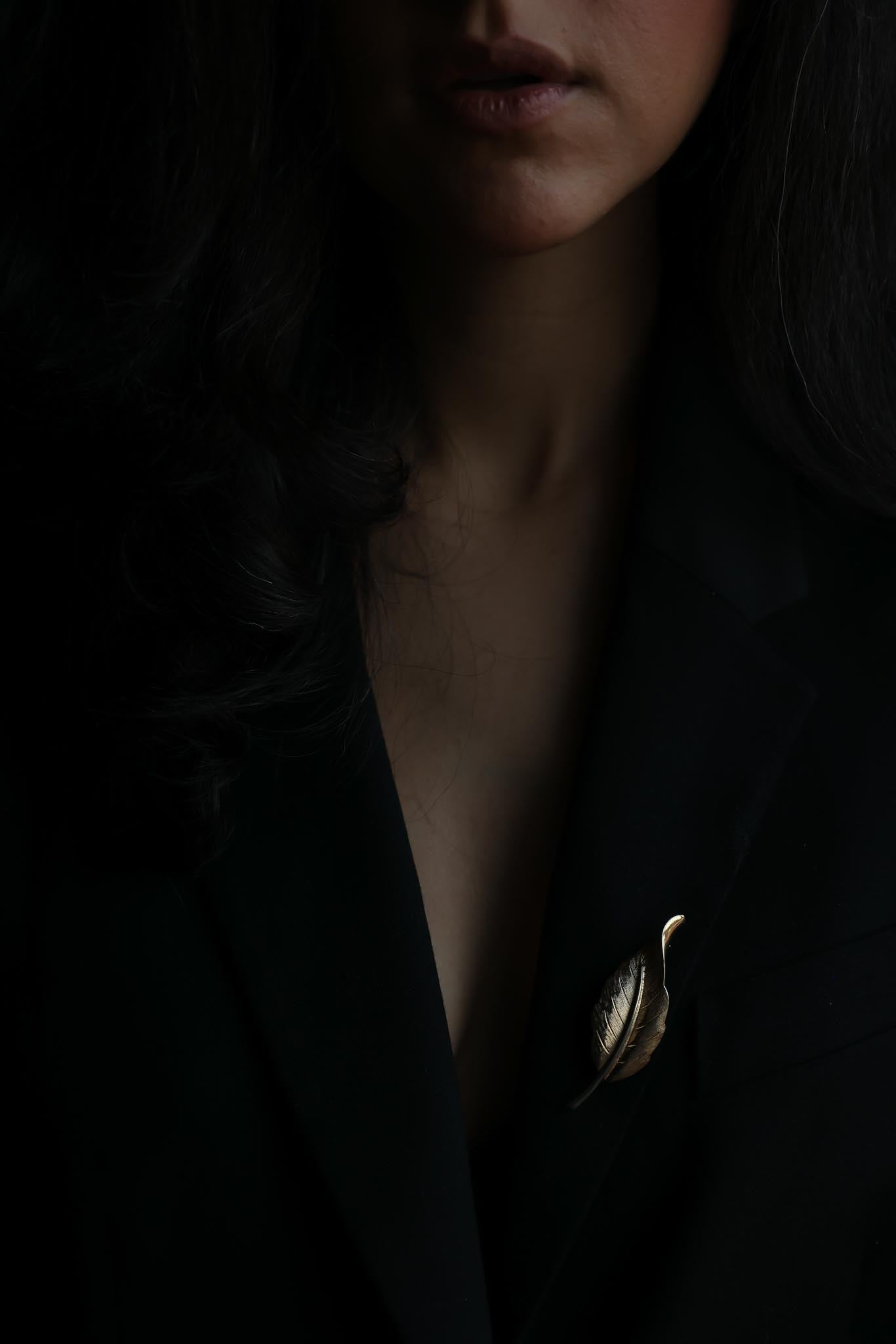 Gold-Tone Leaf Brooch