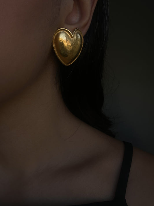 Golden Heart Earrings|Vintage Baazaar 