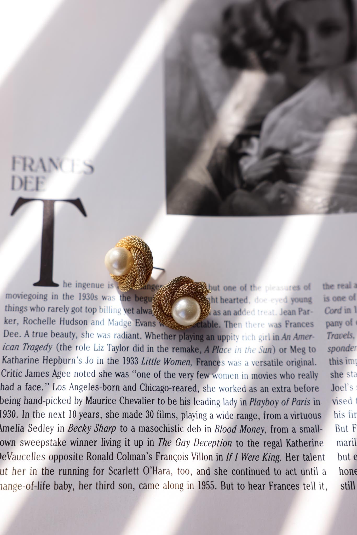 Golden Pearl Twirl Earrings|Vintage Baazaar 
