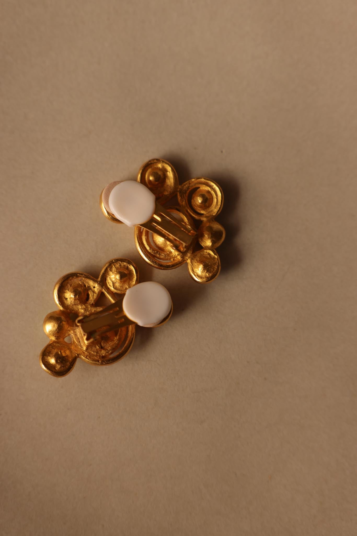 Matte Gold Multicolor Rhinestone Clip-On Earrings