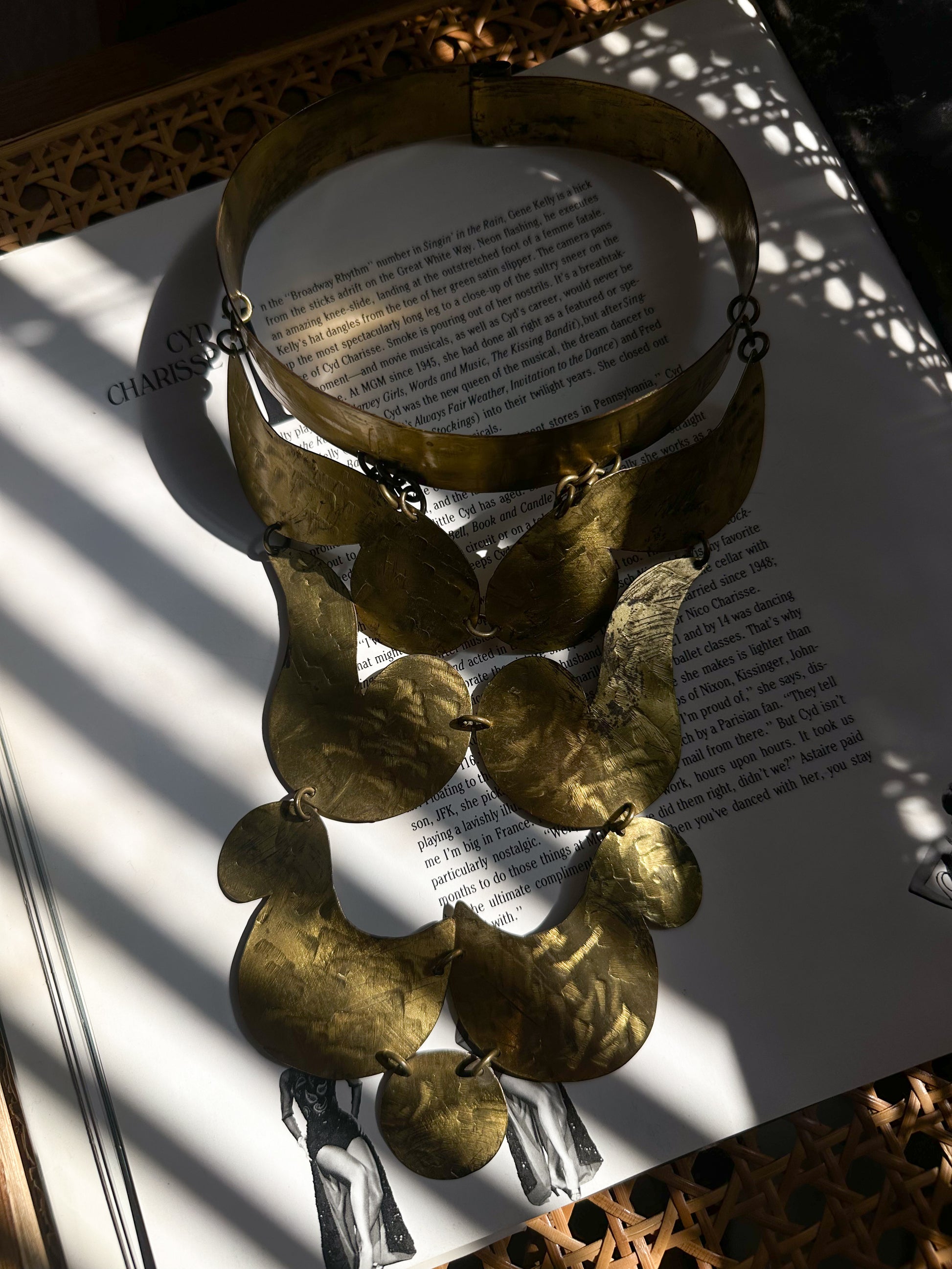 Hammered Brass Statement Necklace|Vintage Baazaar 