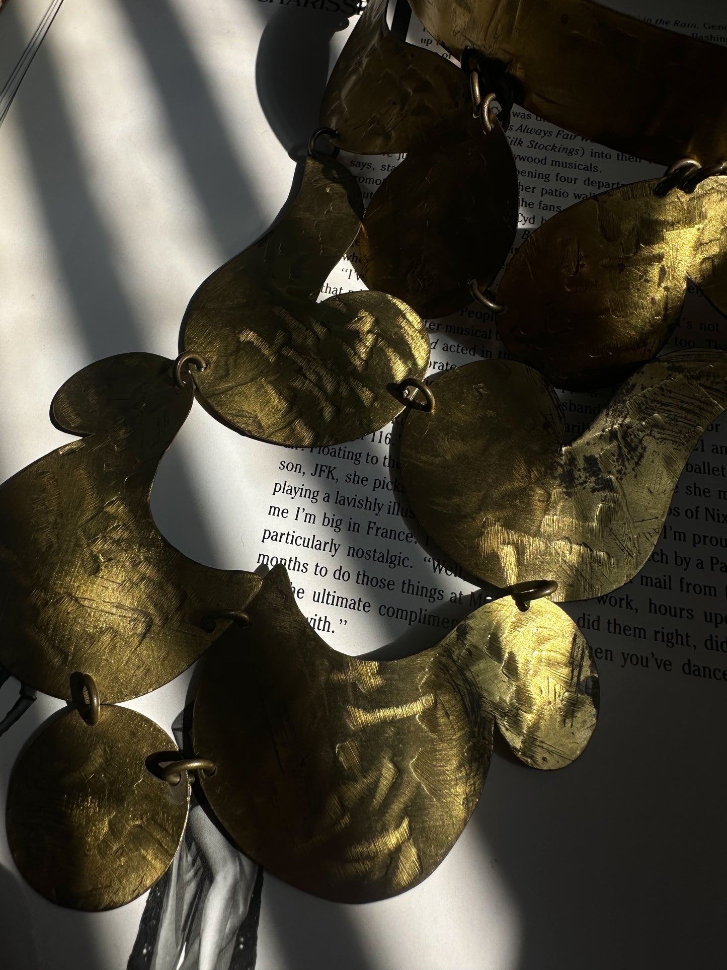 Hammered Brass Statement Necklace|Vintage Baazaar 