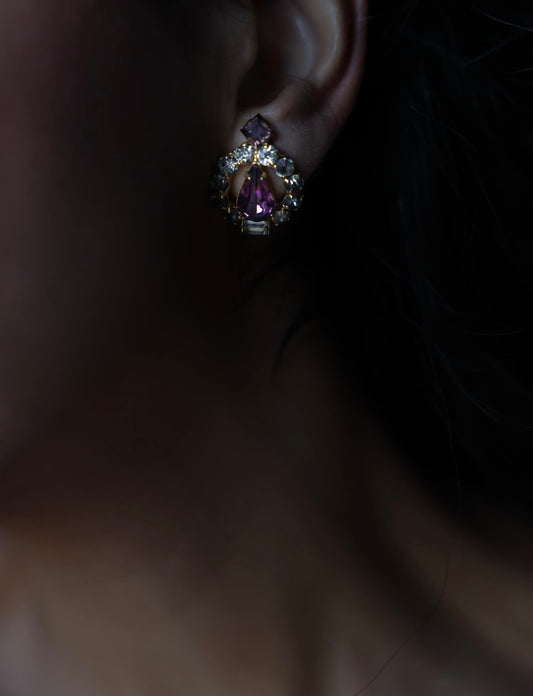 Dewdrop Amethyst Earrings|Vintage Baazaar 