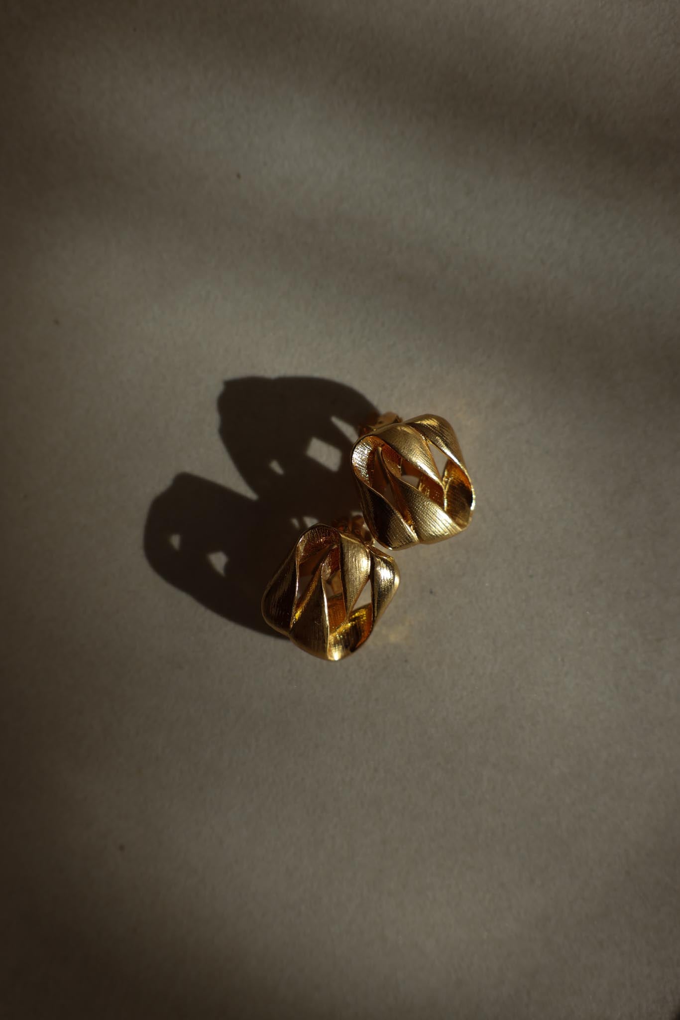 Gold-Tone Textured Ribbon Clip-On Earrings