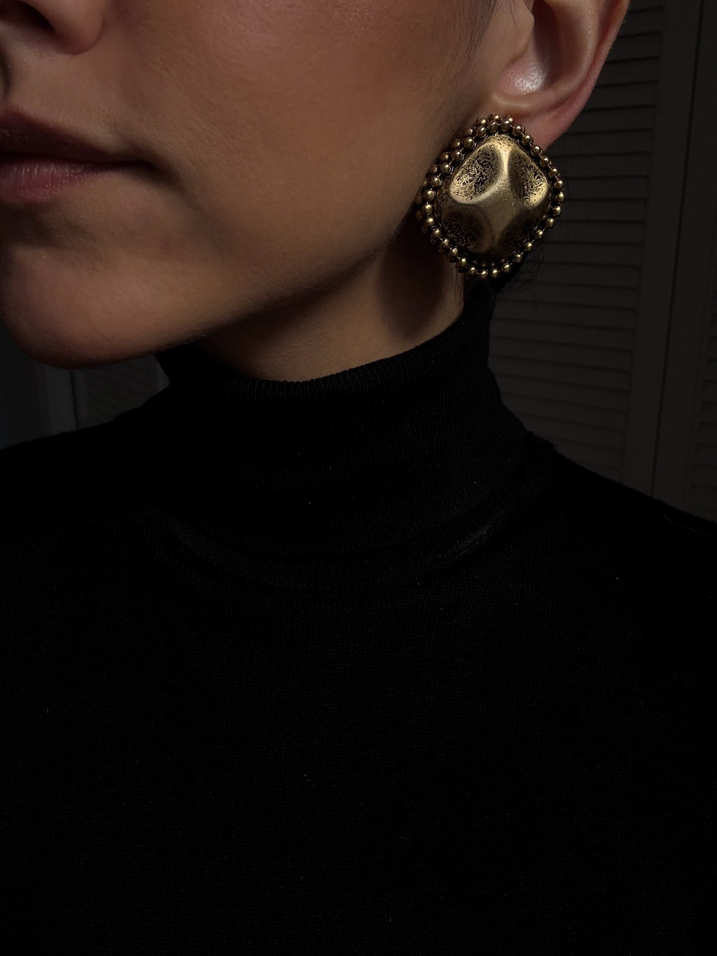 Bold Vintage Beaded Clip-On Earrings|Vintage Baazaar 