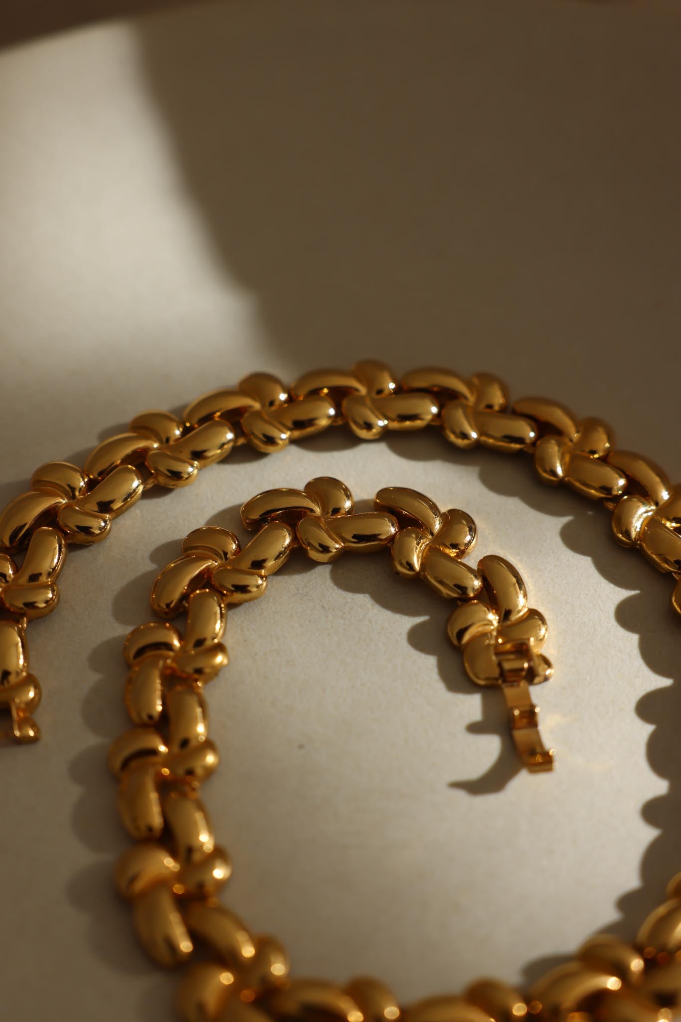 Gold-Tone Polished Link Necklace