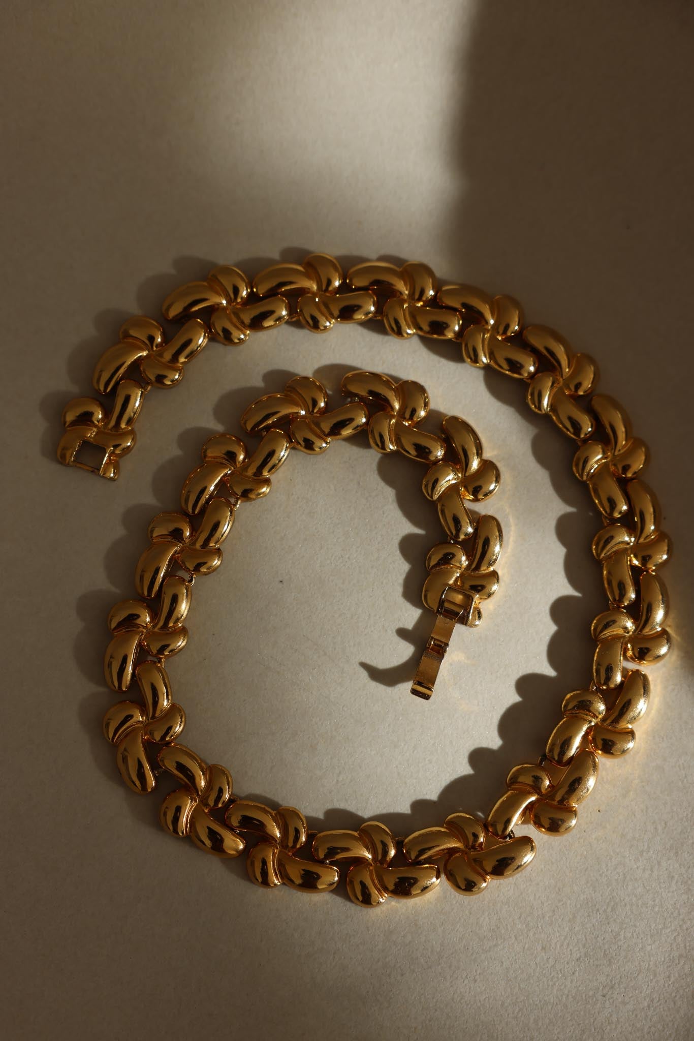 Gold-Tone Polished Link Necklace