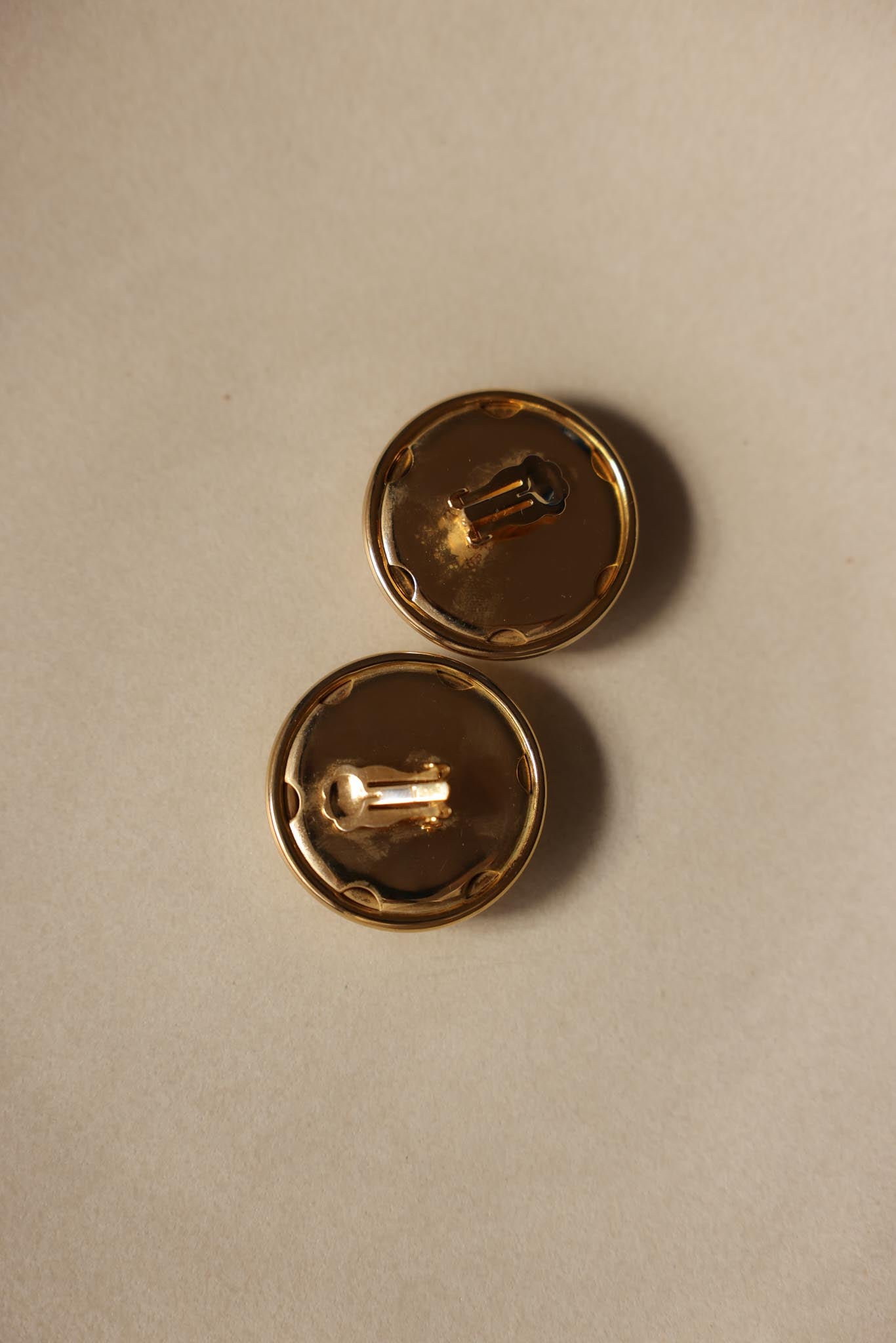 Gold-Tone Round Dome Clip-On Earrings