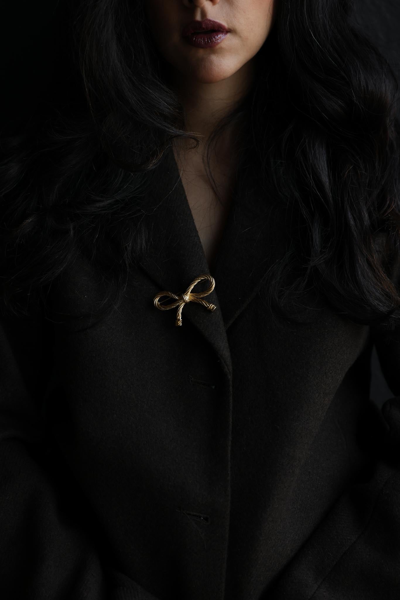 Gold-Tone Bow Brooch