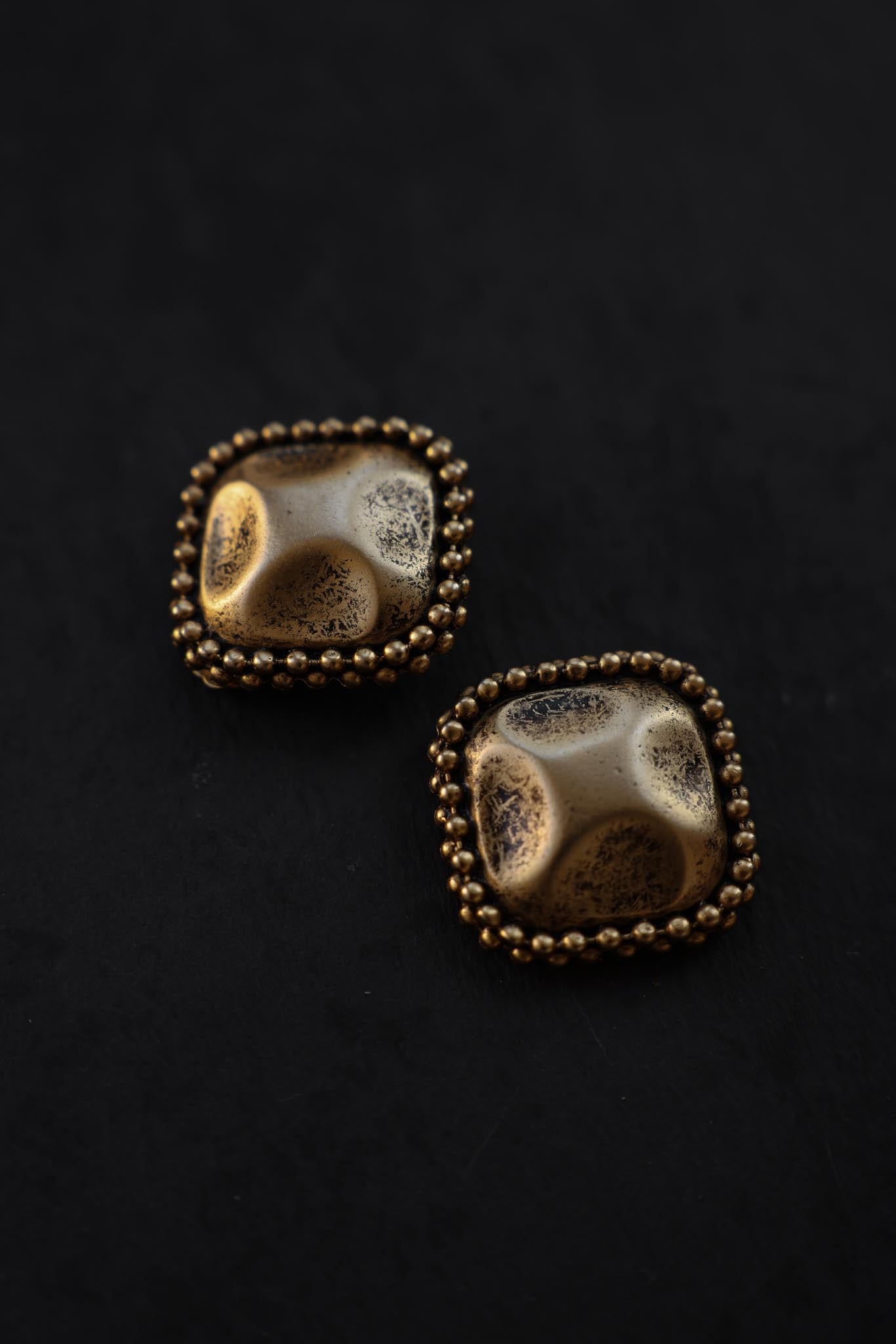 Bold Vintage Beaded Clip-On Earrings|Vintage Baazaar 