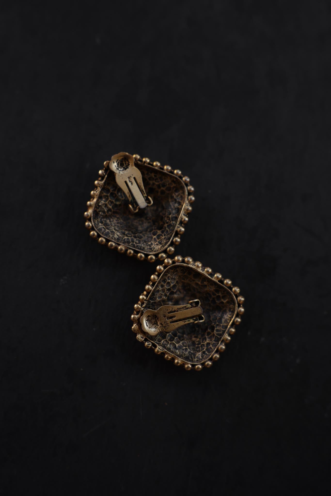 Bold Vintage Beaded Clip-On Earrings|Vintage Baazaar 