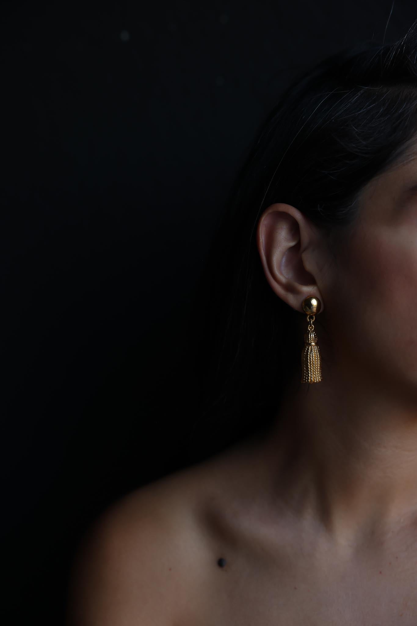 Gold-Tone Tassel Clip-On Earrings