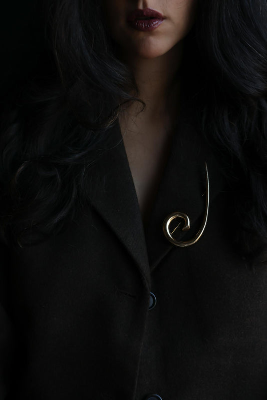Gold-Tone Sculptural Swirl Brooch
