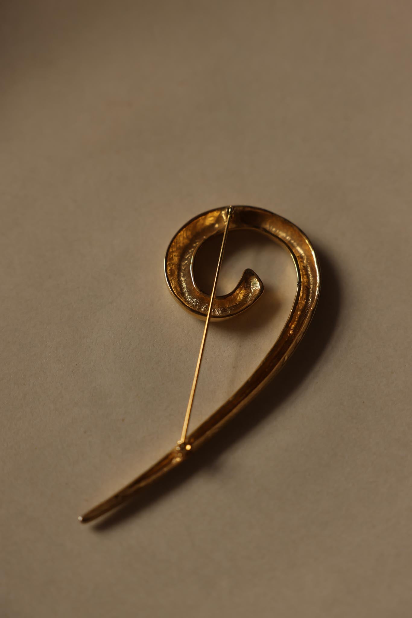 Gold-Tone Sculptural Swirl Brooch
