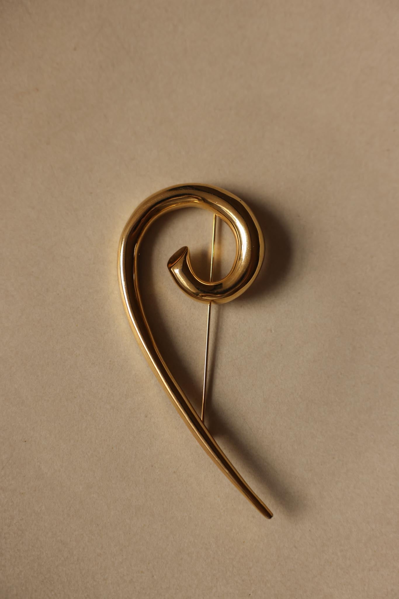 Gold-Tone Sculptural Swirl Brooch