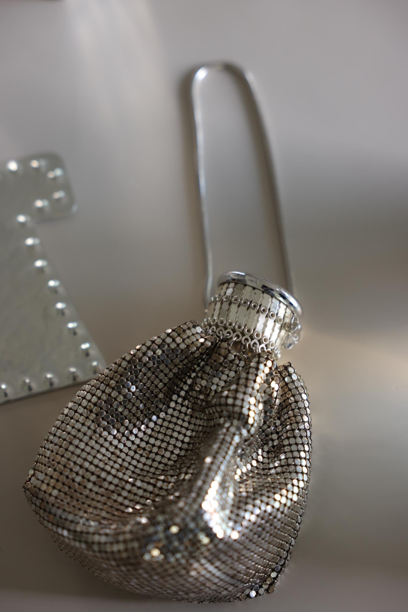 1920s Whiting & Davis Silver Mesh Wrist Bag