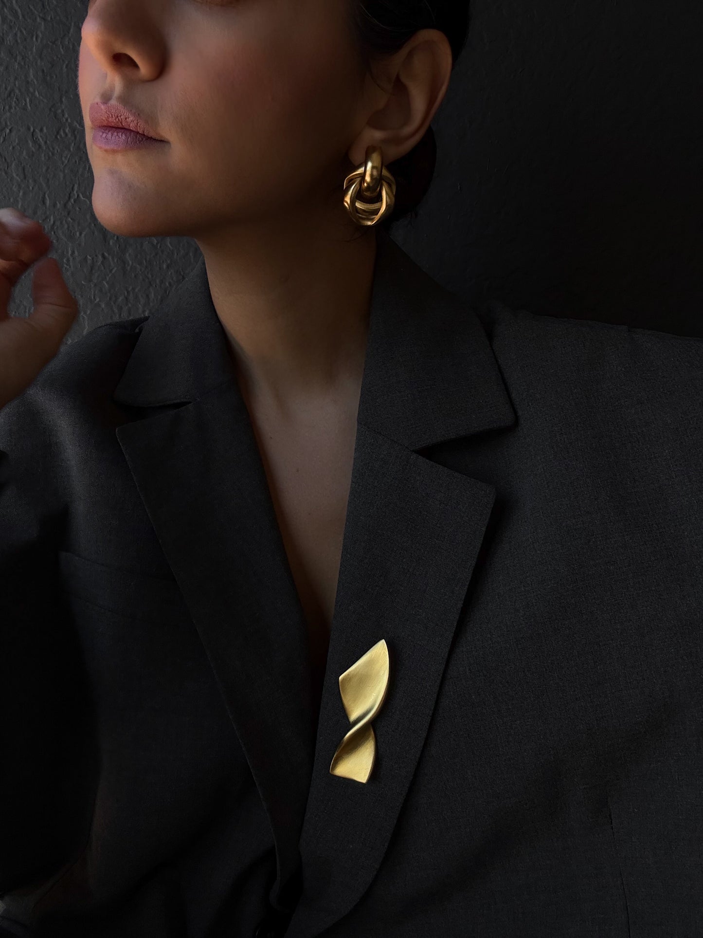 Matte Gold Knot Statement Earrings|Vintage Baazaar 