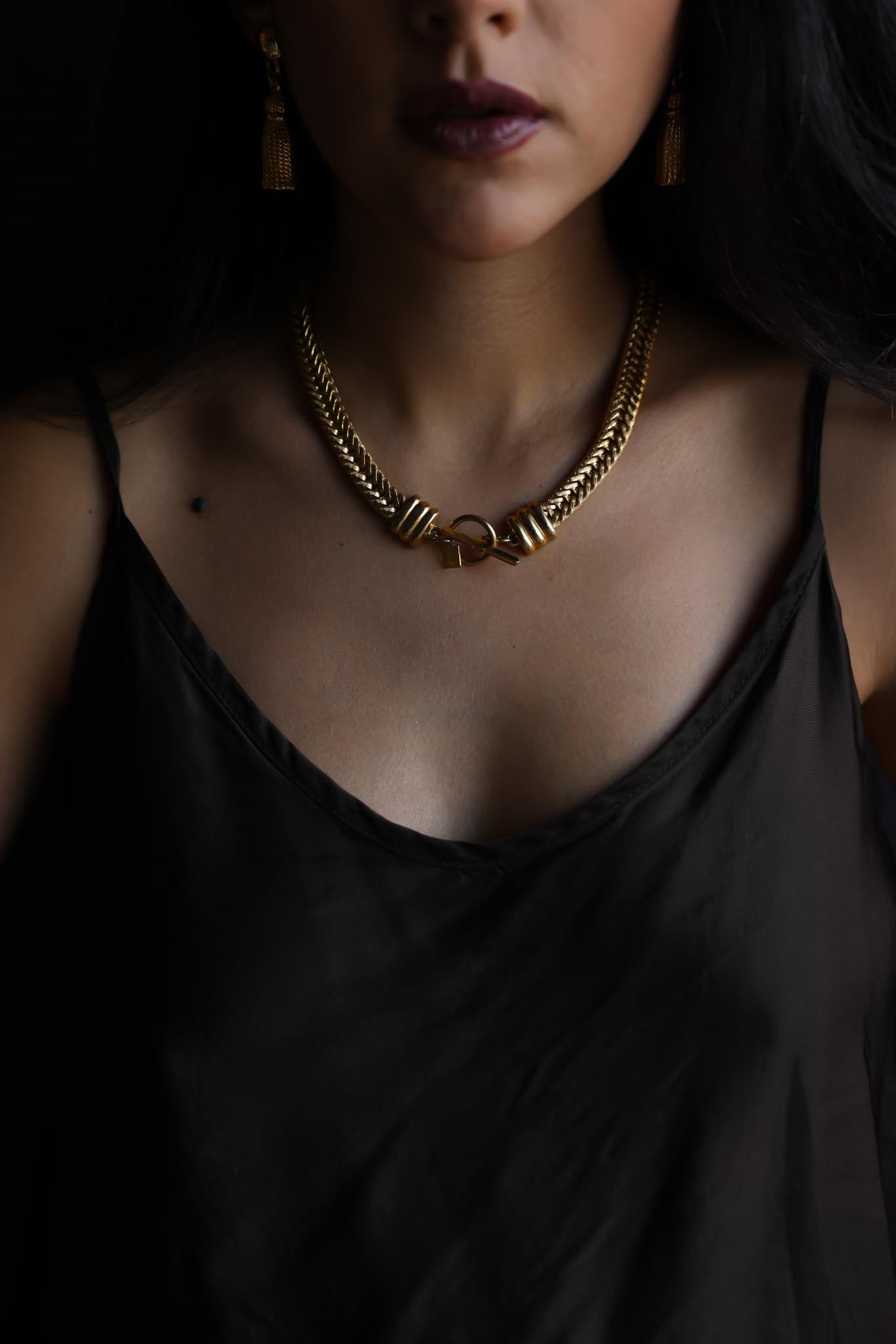 Anne Klein Gold-Tone Woven Chain Necklace