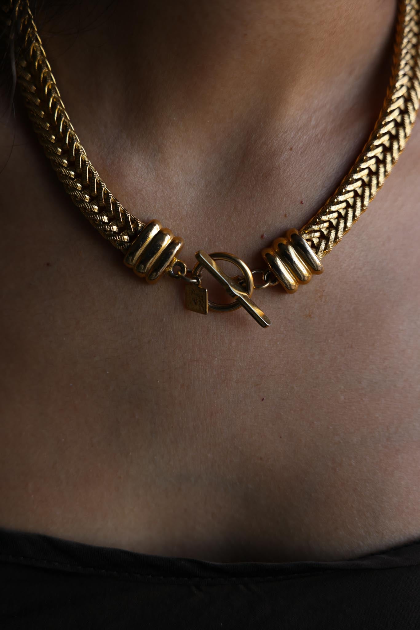 Anne Klein Gold-Tone Woven Chain Necklace