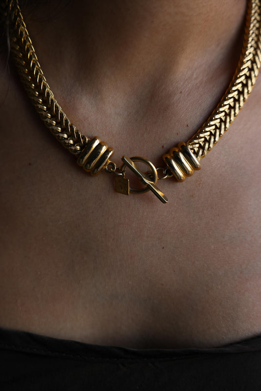 Anne Klein Gold-Tone Woven Chain Necklace