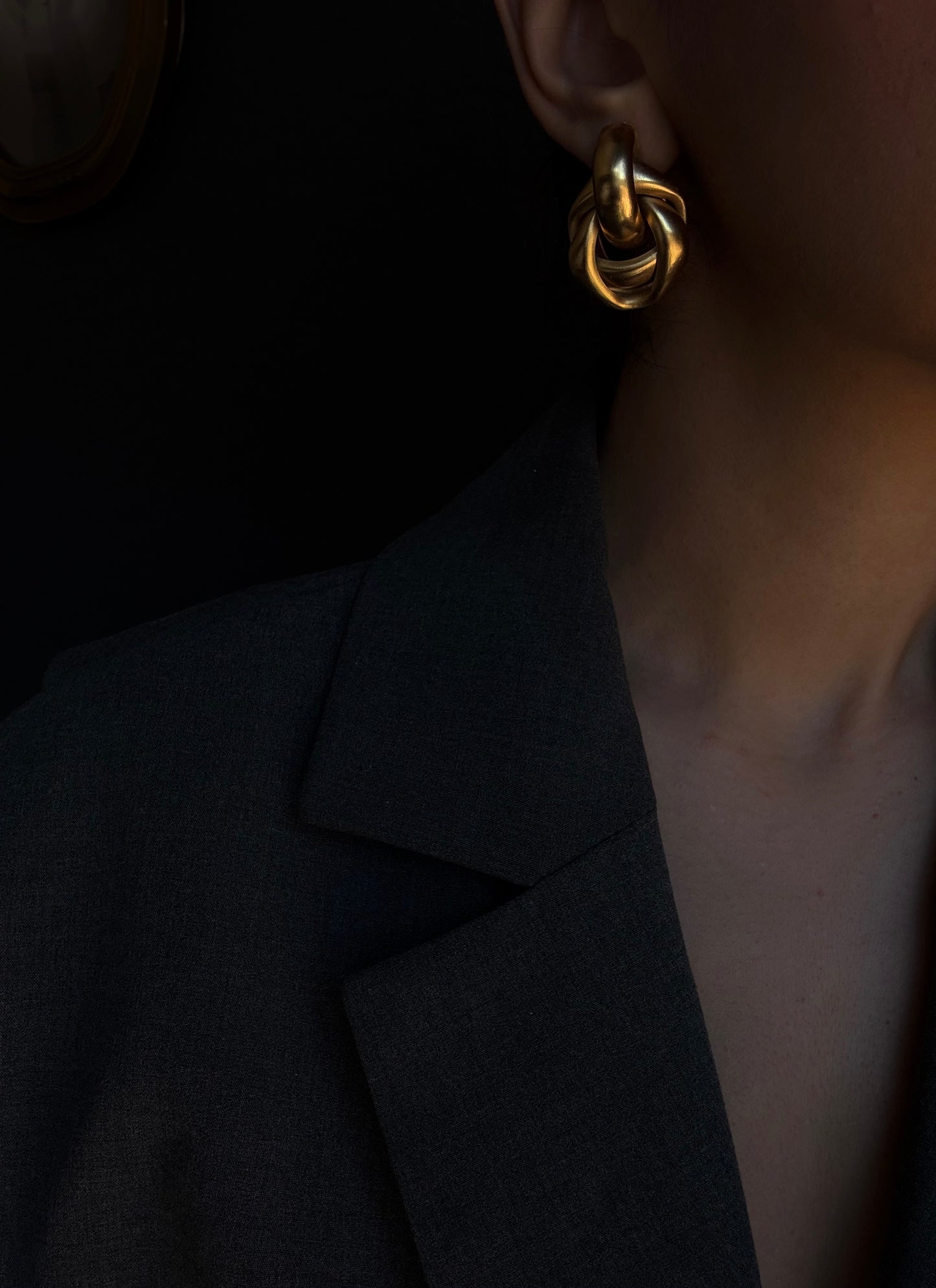 Matte Gold Knot Statement Earrings|Vintage Baazaar 