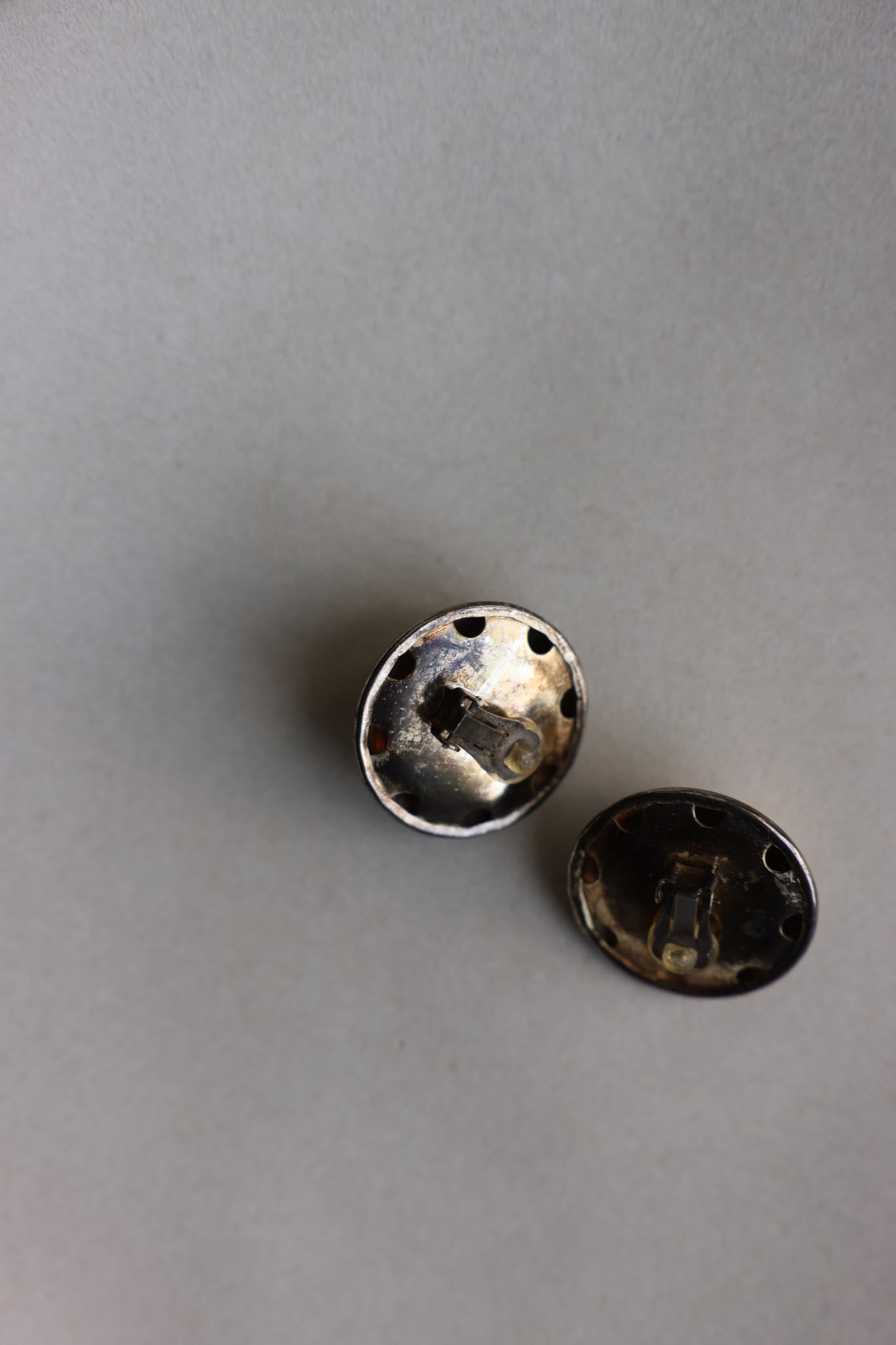 Two-Tone Medallion Clip-On Earrings