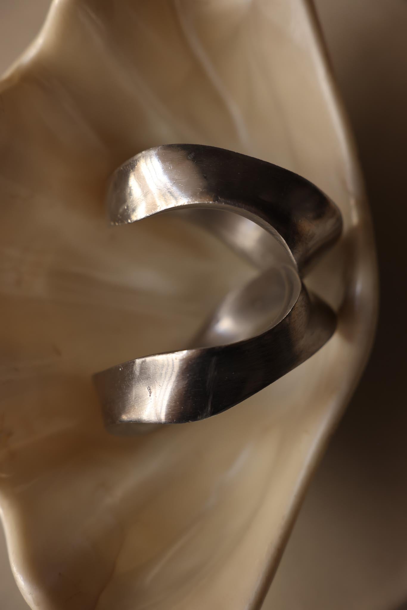 Silver Wave Aluminum Bangles - Set of Two (Non-Vintage)|Vintage Baazaar 