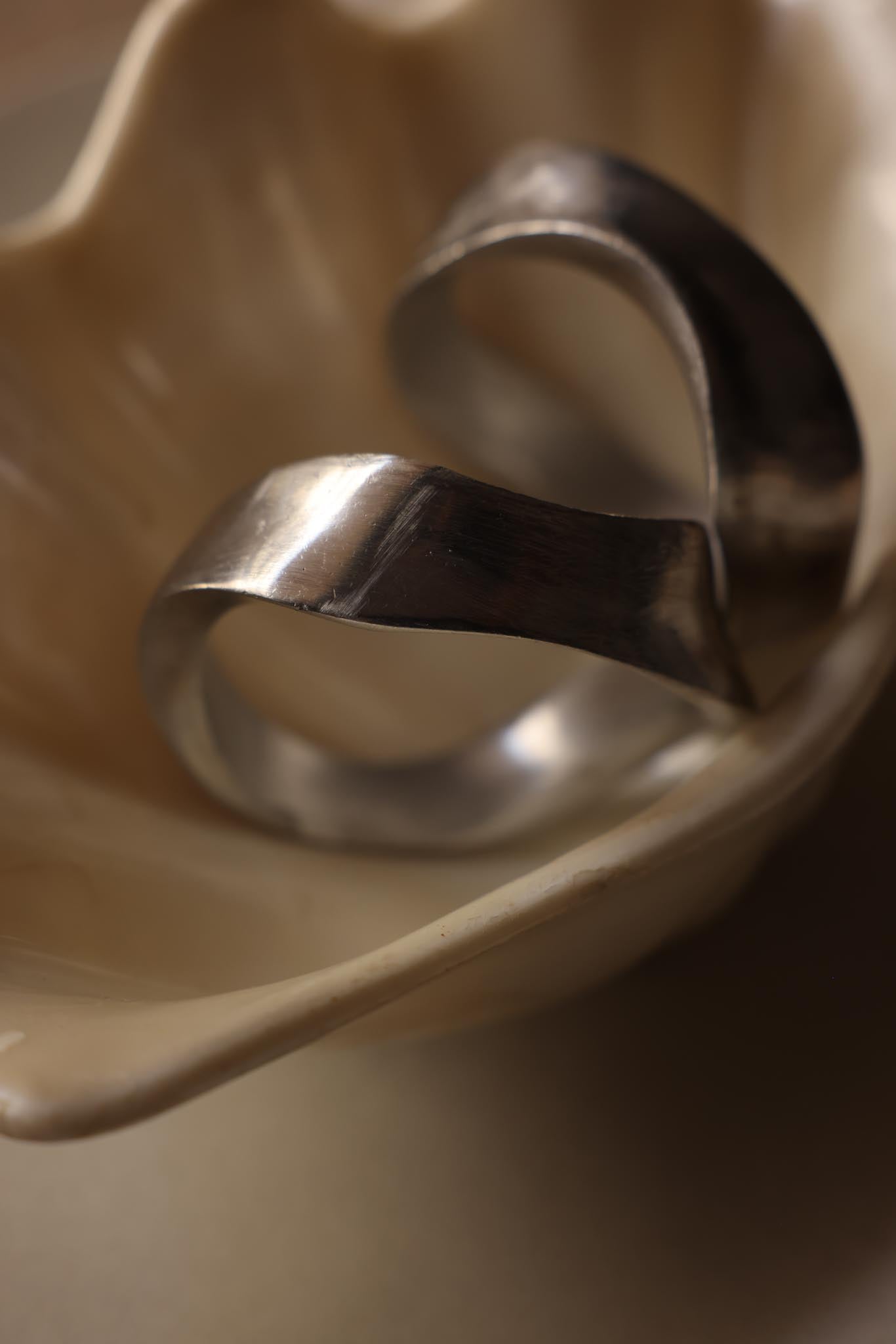 Silver Wave Aluminum Bangles - Set of Two (Non-Vintage)|Vintage Baazaar 
