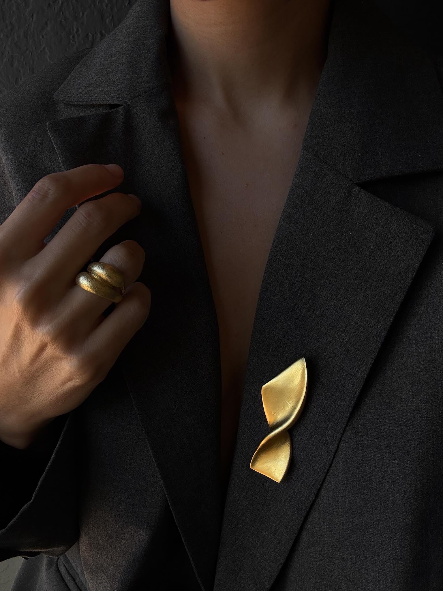 Matte 14K Gold Ring - Size 8.5|Vintage Baazaar 