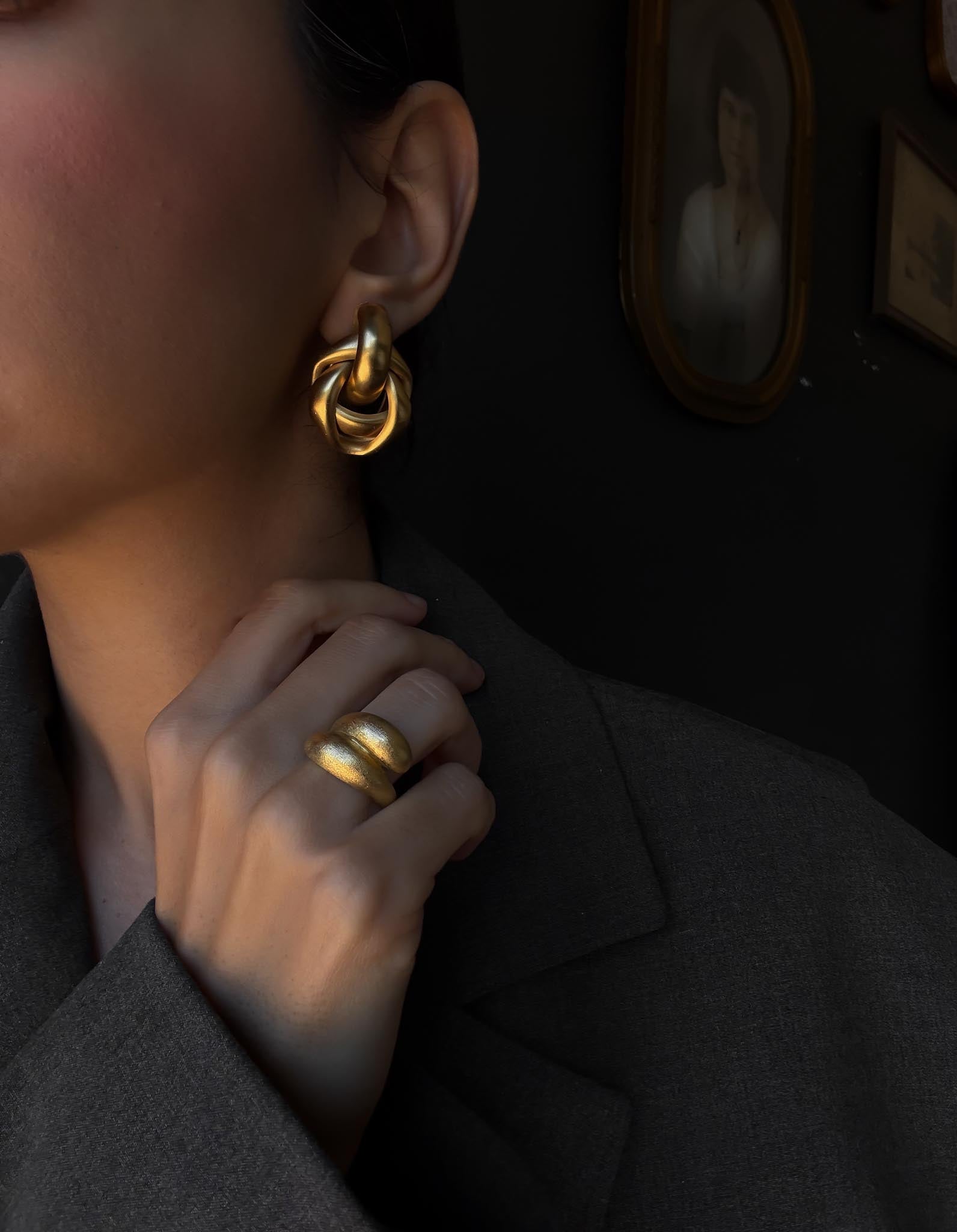 Matte 14K Gold Ring - Size 8.5|Vintage Baazaar 