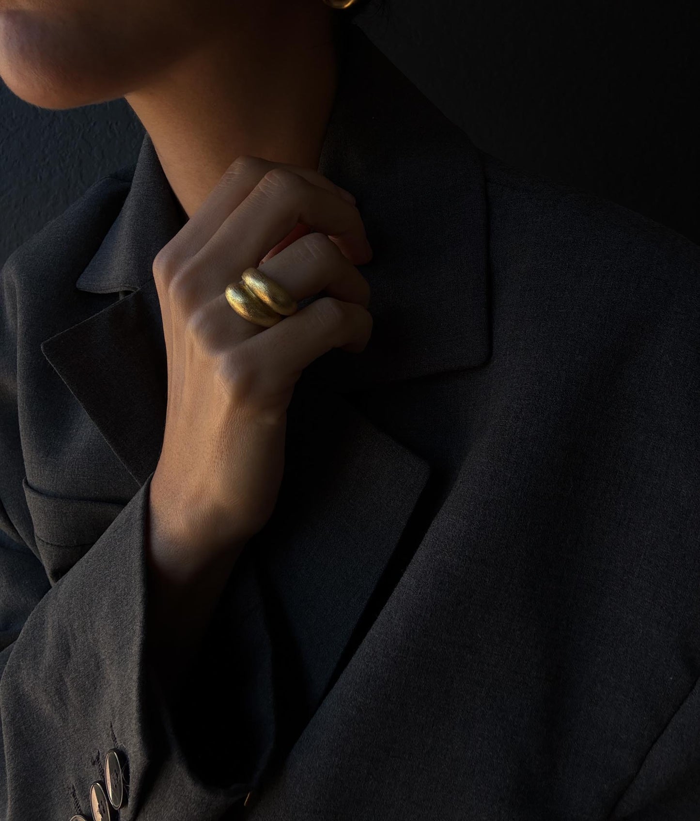 Matte 14K Gold Ring - Size 8.5|Vintage Baazaar 