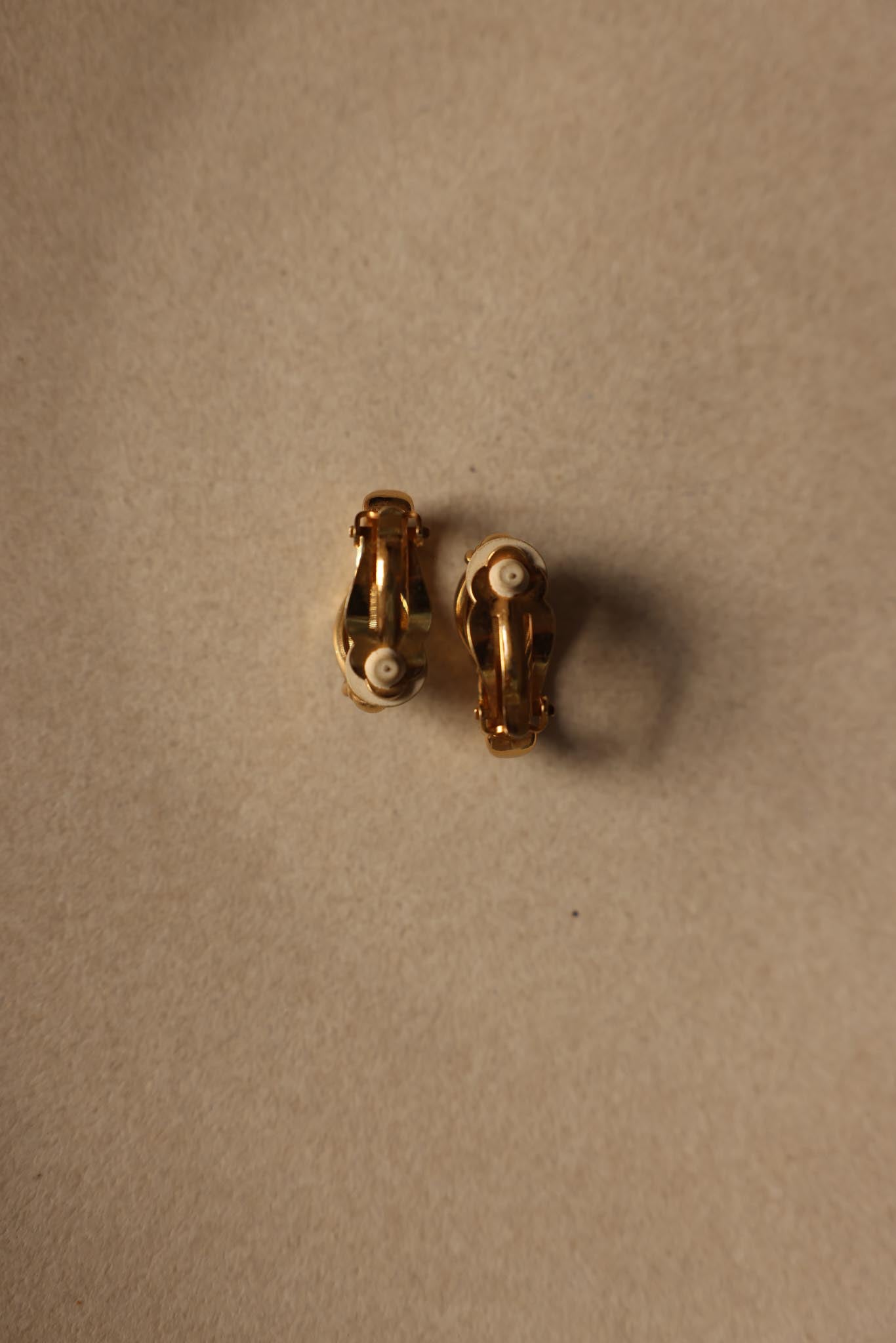 Gold-Tone Clip-On Earrings with Clear Rhinestones