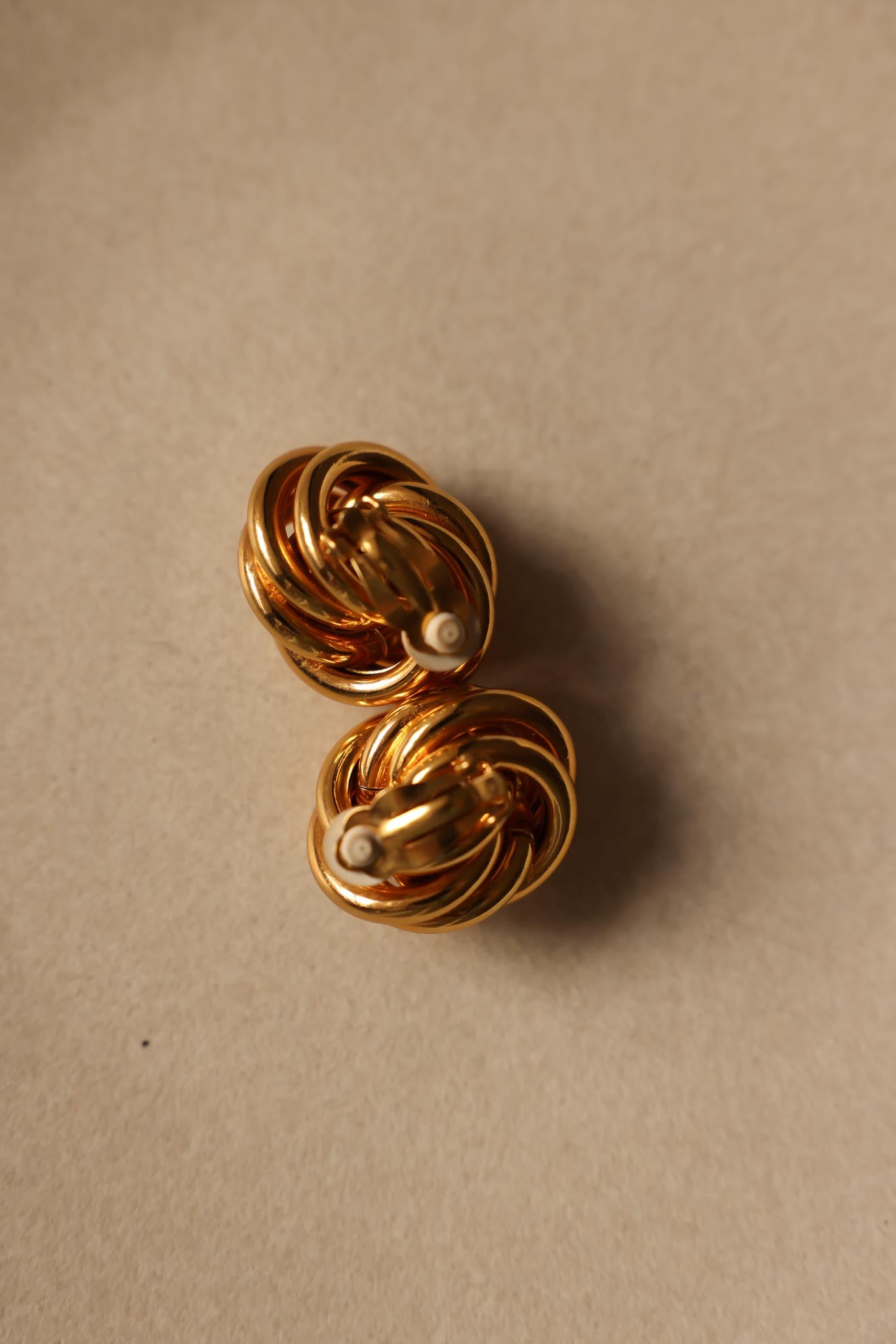 Gold Knot Clip-On Earrings