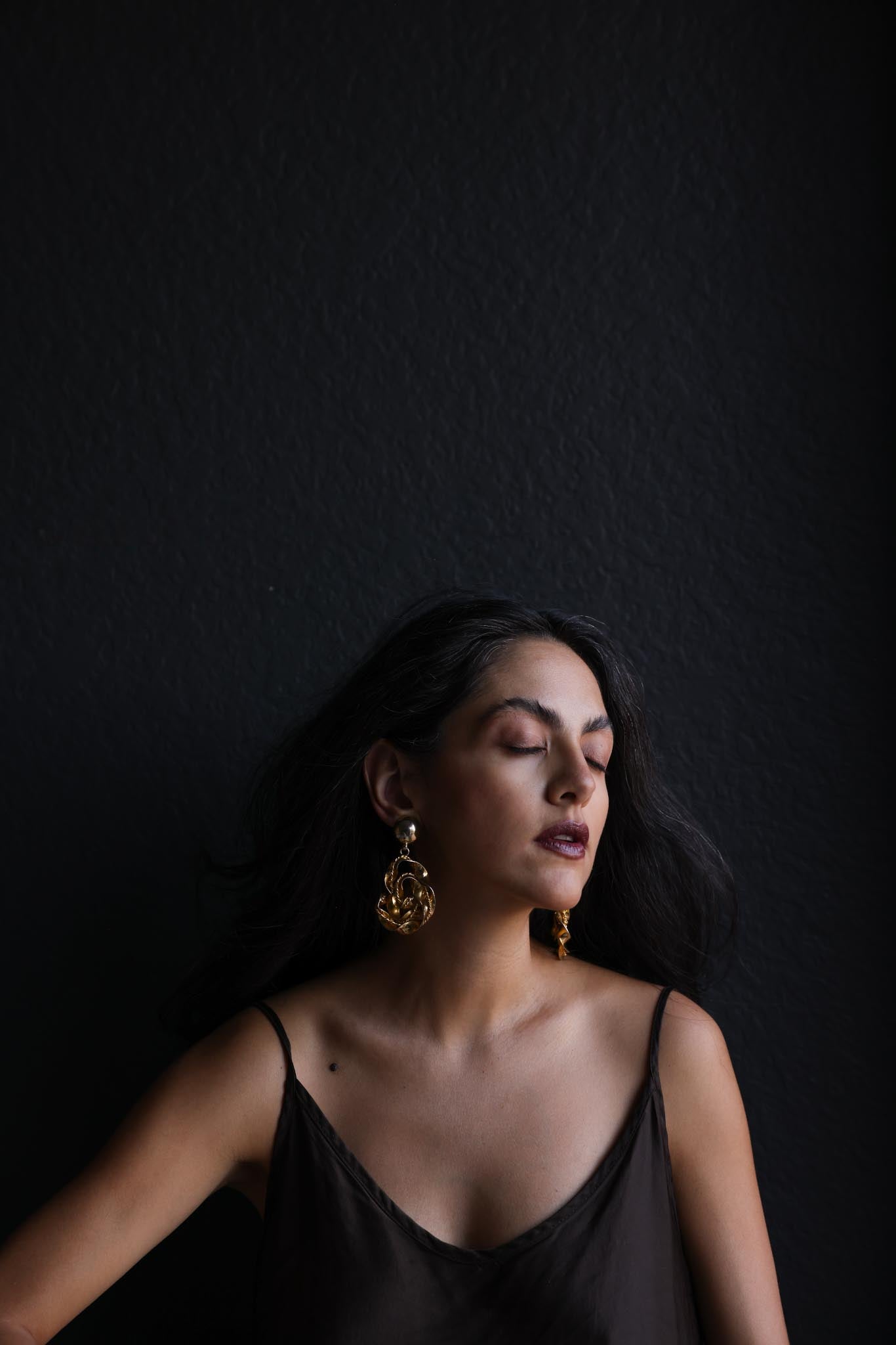 Sculpted Gold Drop Clip-On Earrings