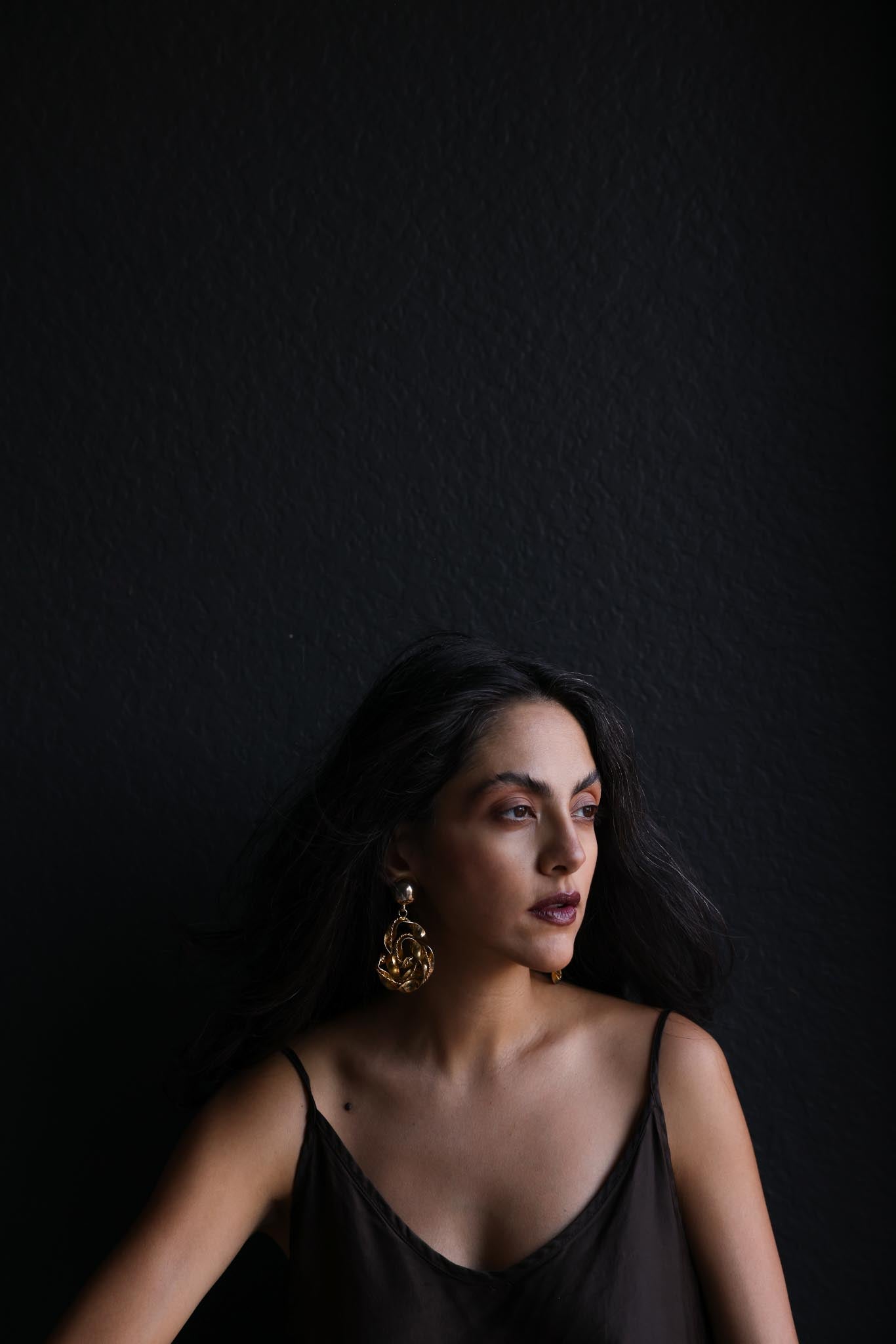 Sculpted Gold Drop Clip-On Earrings