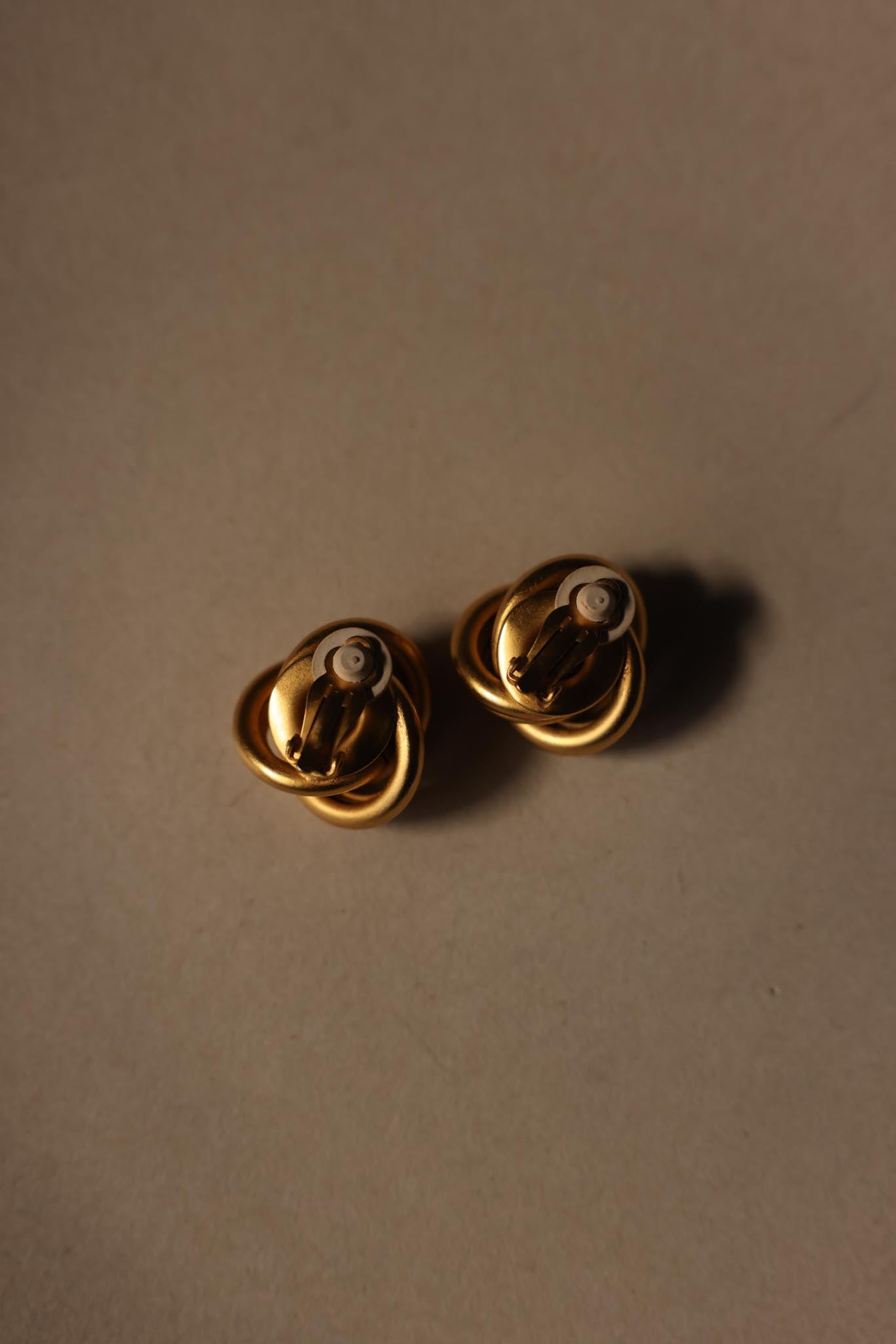 Matte Gold Knot Clip-On Earrings
