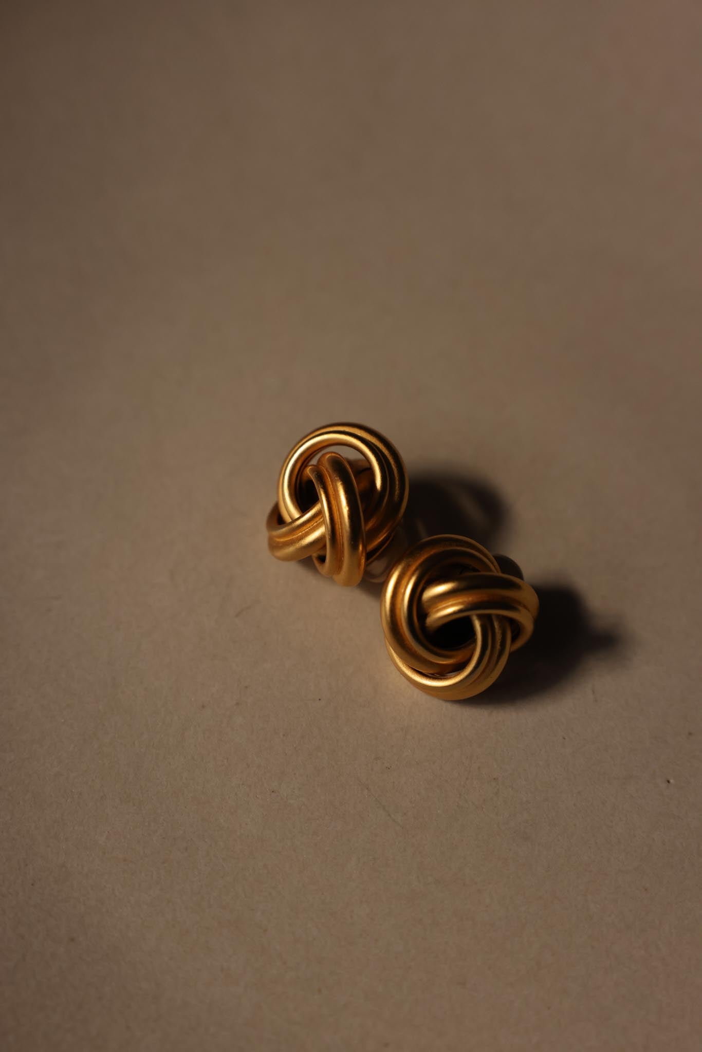 Matte Gold Knot Clip-On Earrings
