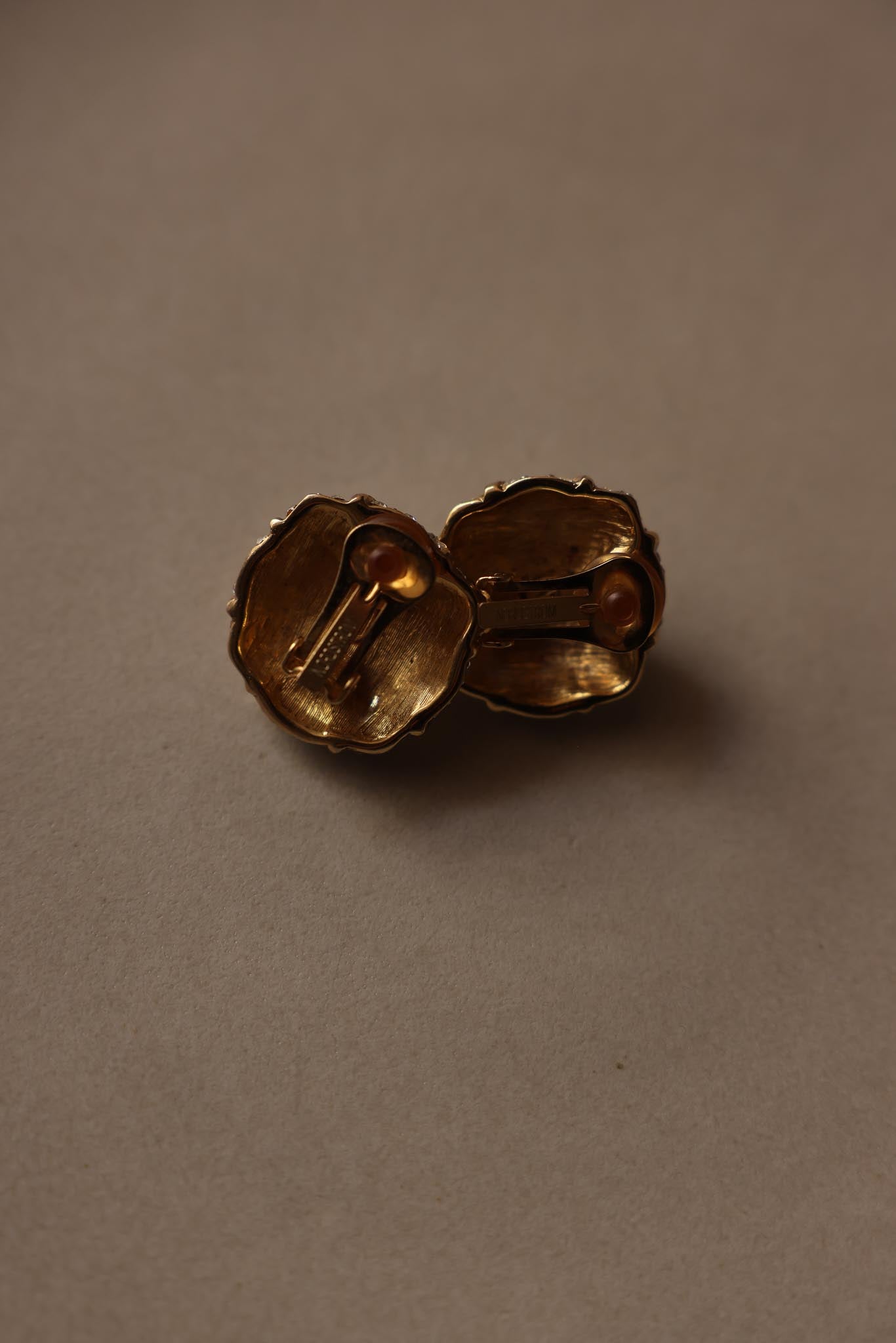 Nordstrom Gold-Toned Clip-On Earrings with Rhinestones and Faux Pearl|Vintage Baazaar 