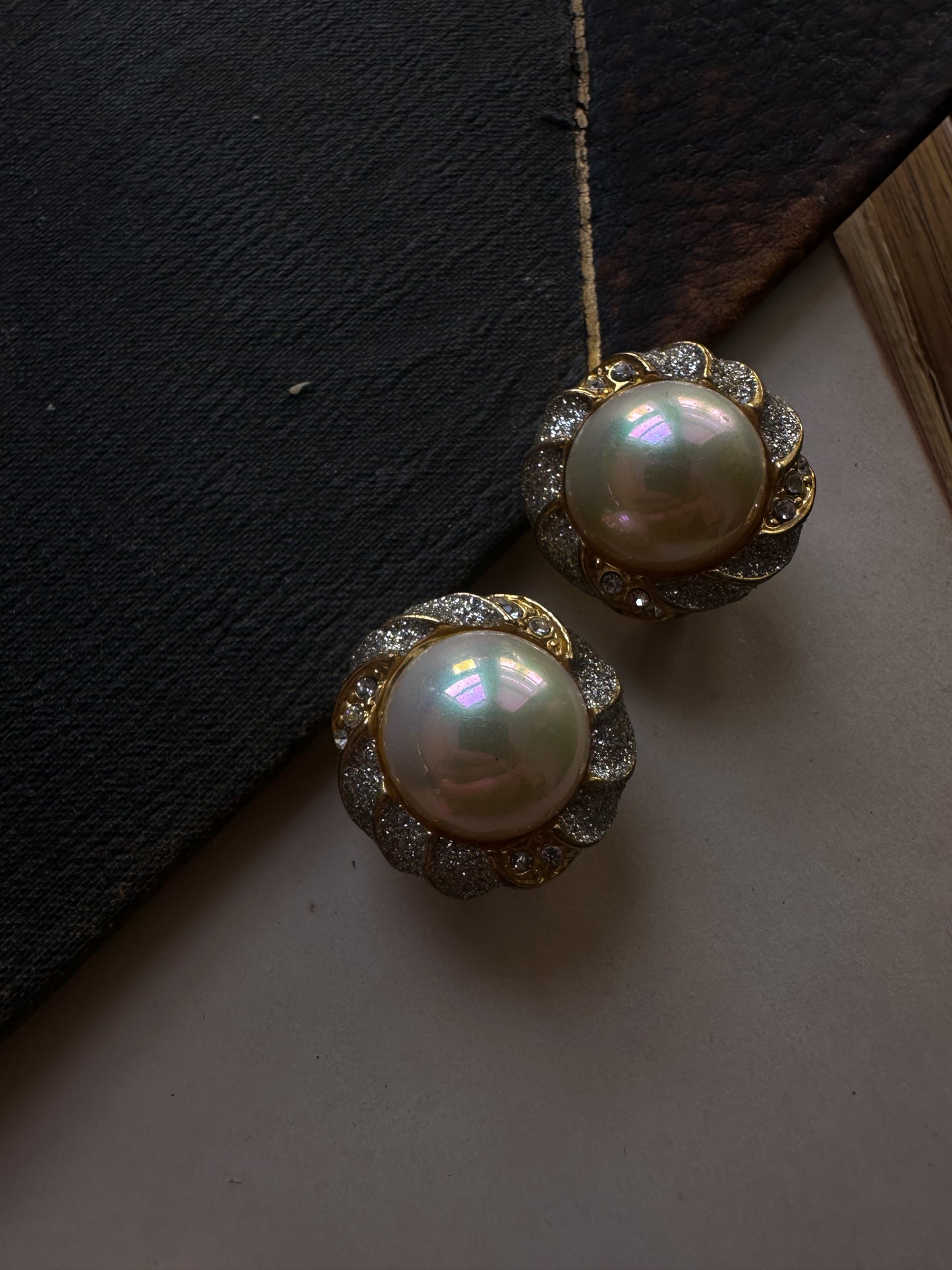 Golden Pearl Bloom Earrings|Vintage Baazaar 