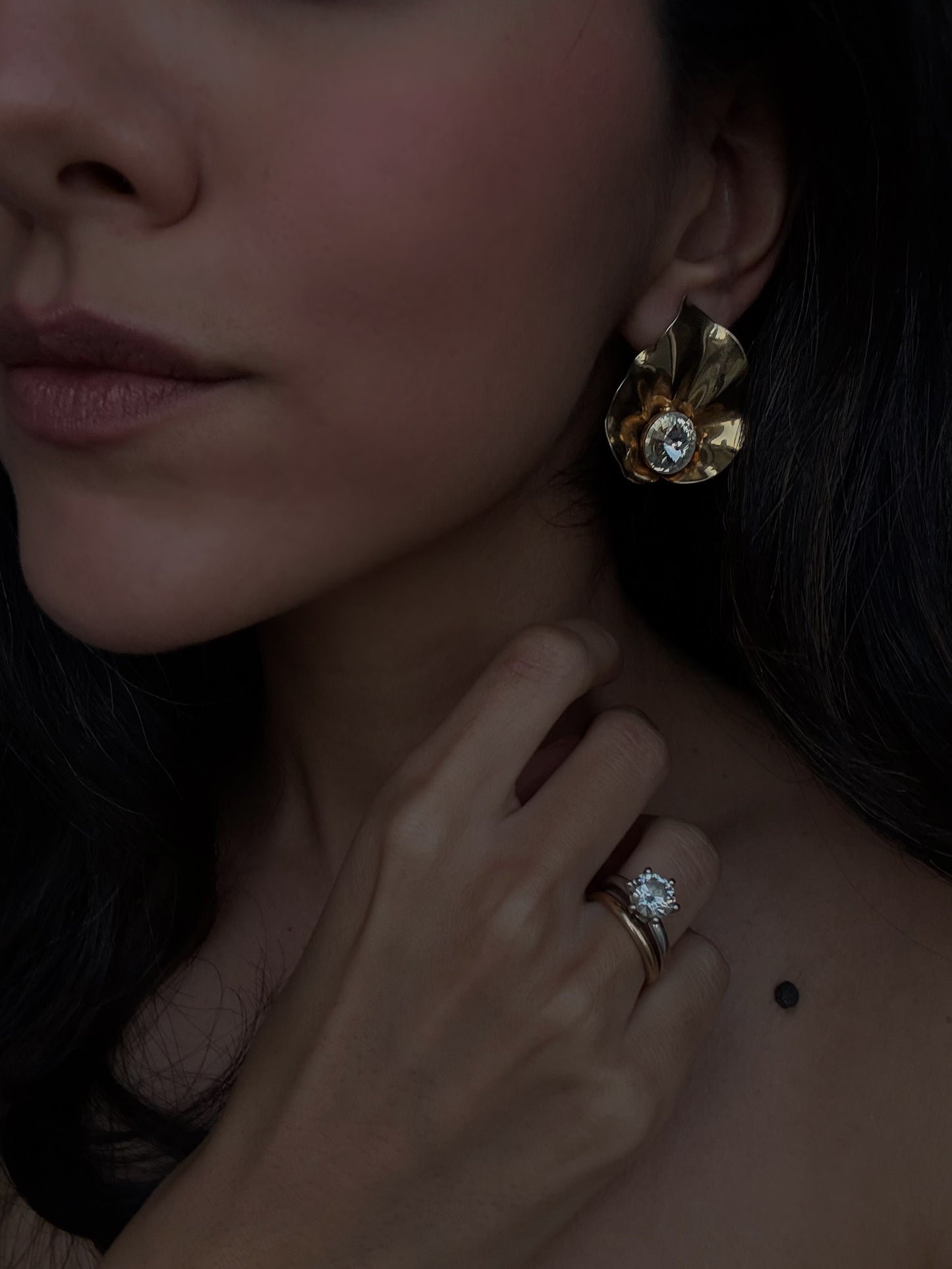 Radiant Floral Crystal Earrings|Vintage Baazaar 
