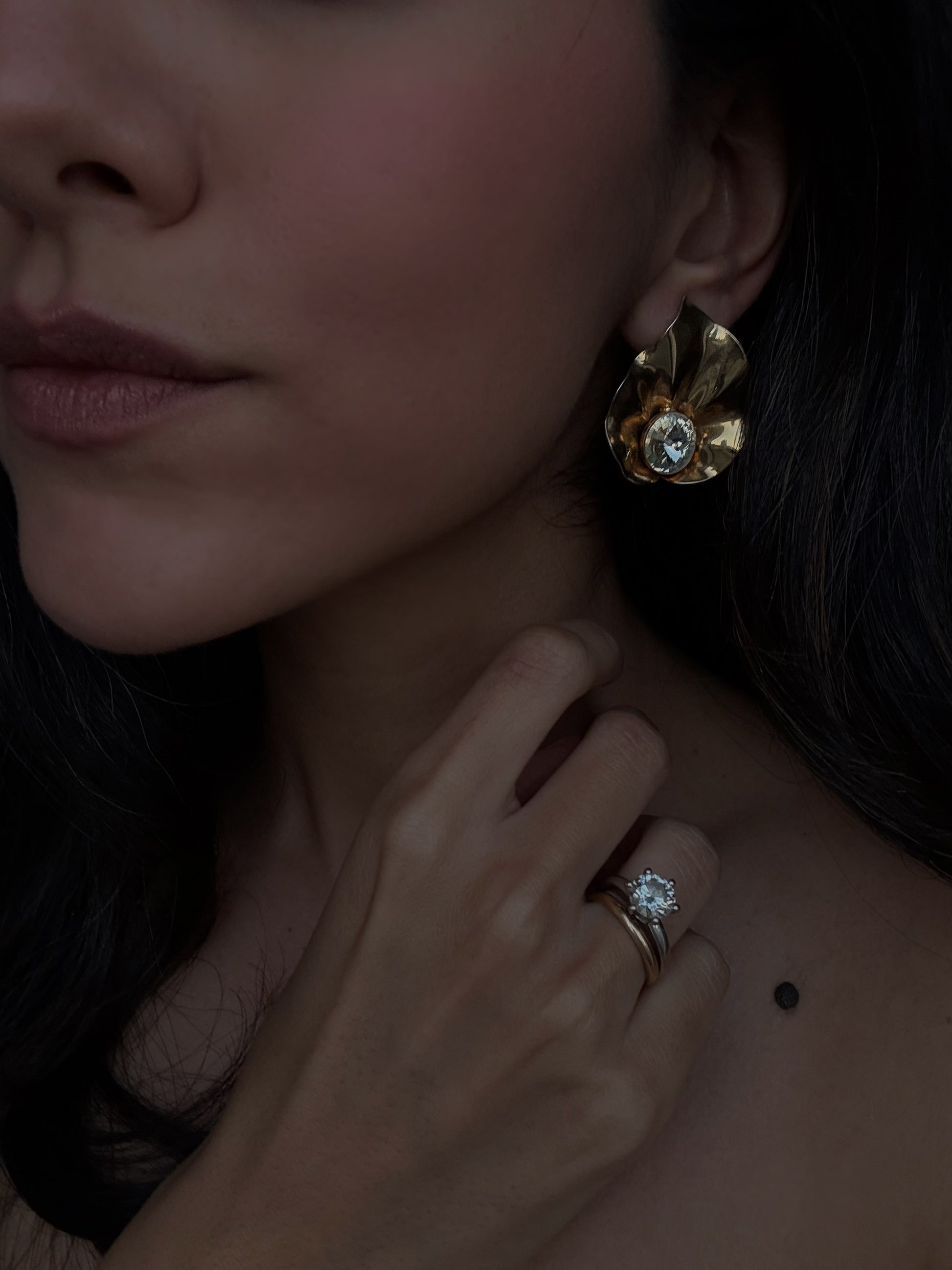 Radiant Floral Crystal Earrings|Vintage Baazaar 