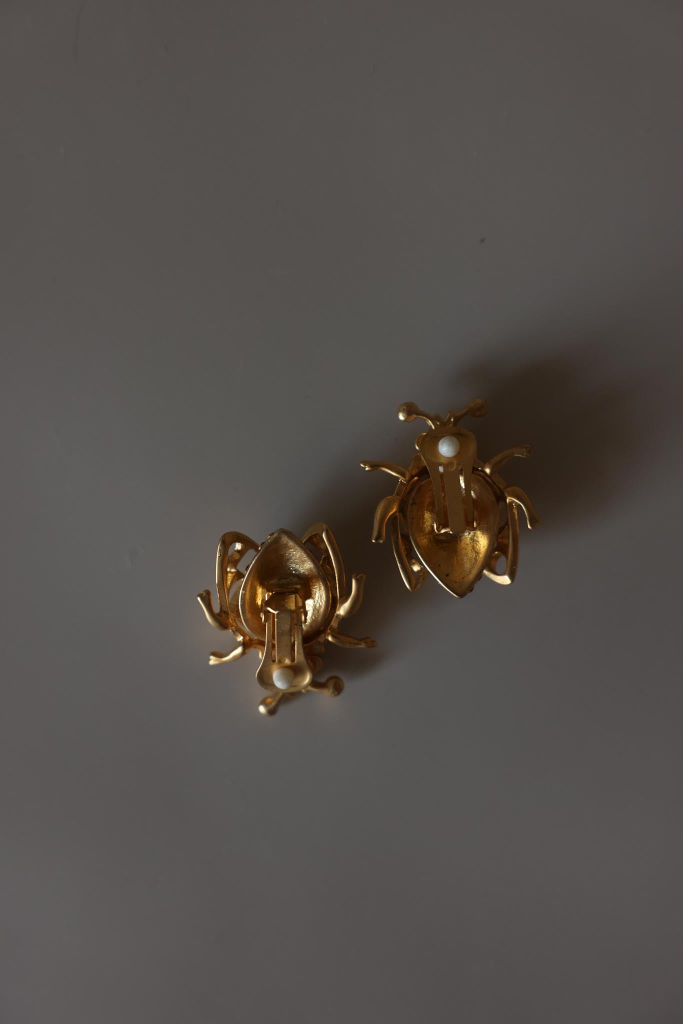 1980s Rhinestone Ladybug Clip-On Earrings