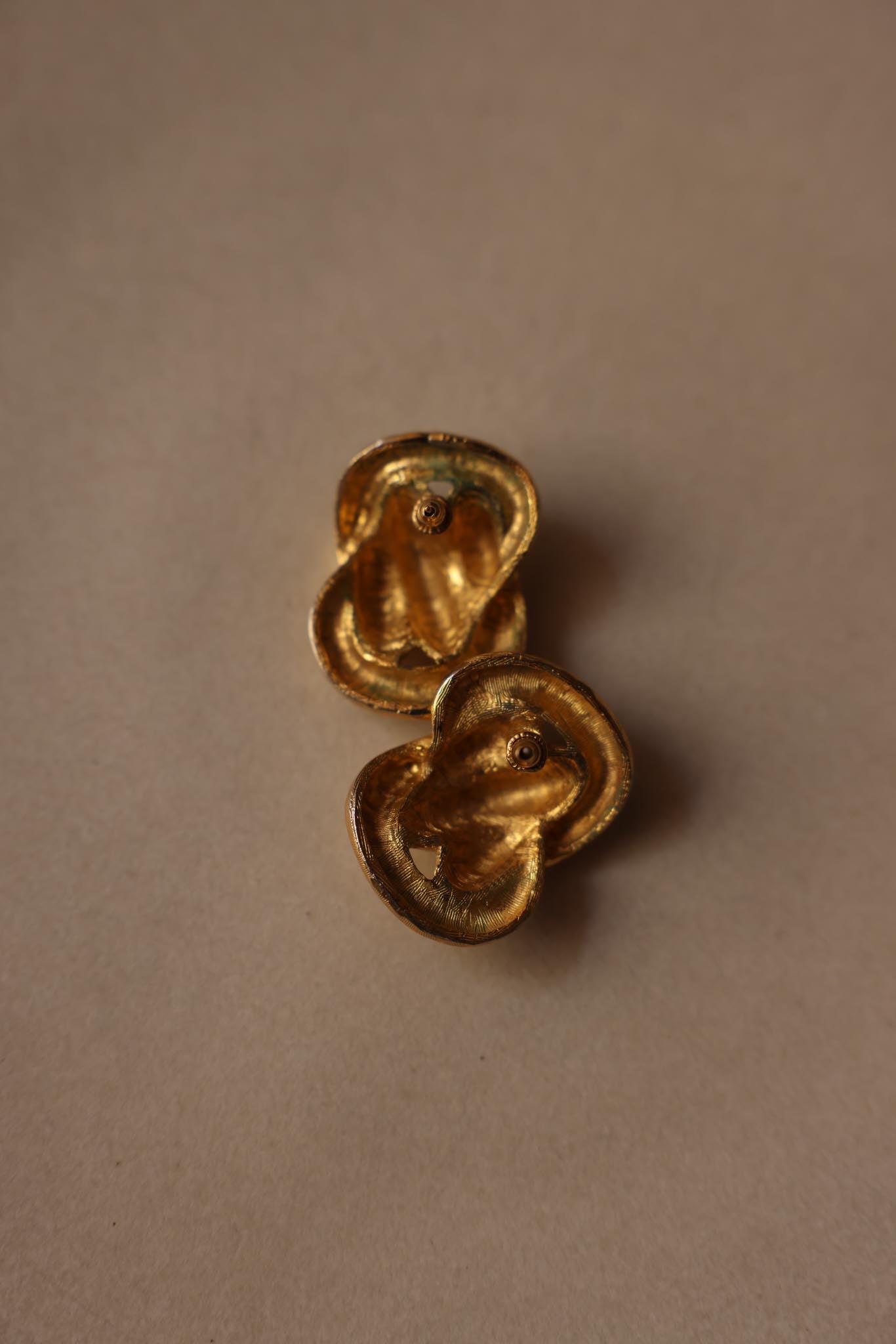 Chunky Interlocked Gold-Tone Earrings|Vintage Baazaar 